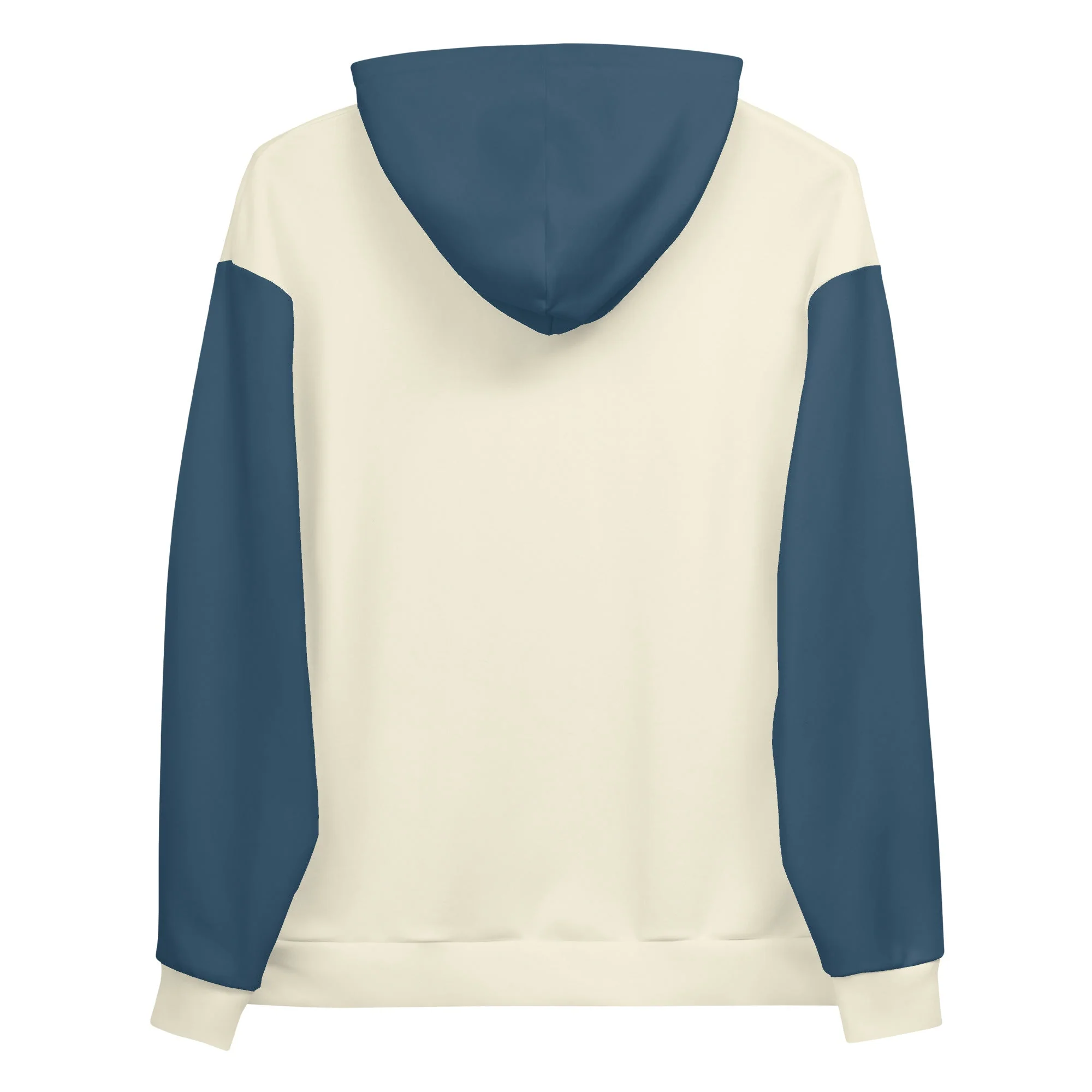 Navy & Off White Two-Toned Tropical Seas Hoodie - Image 4