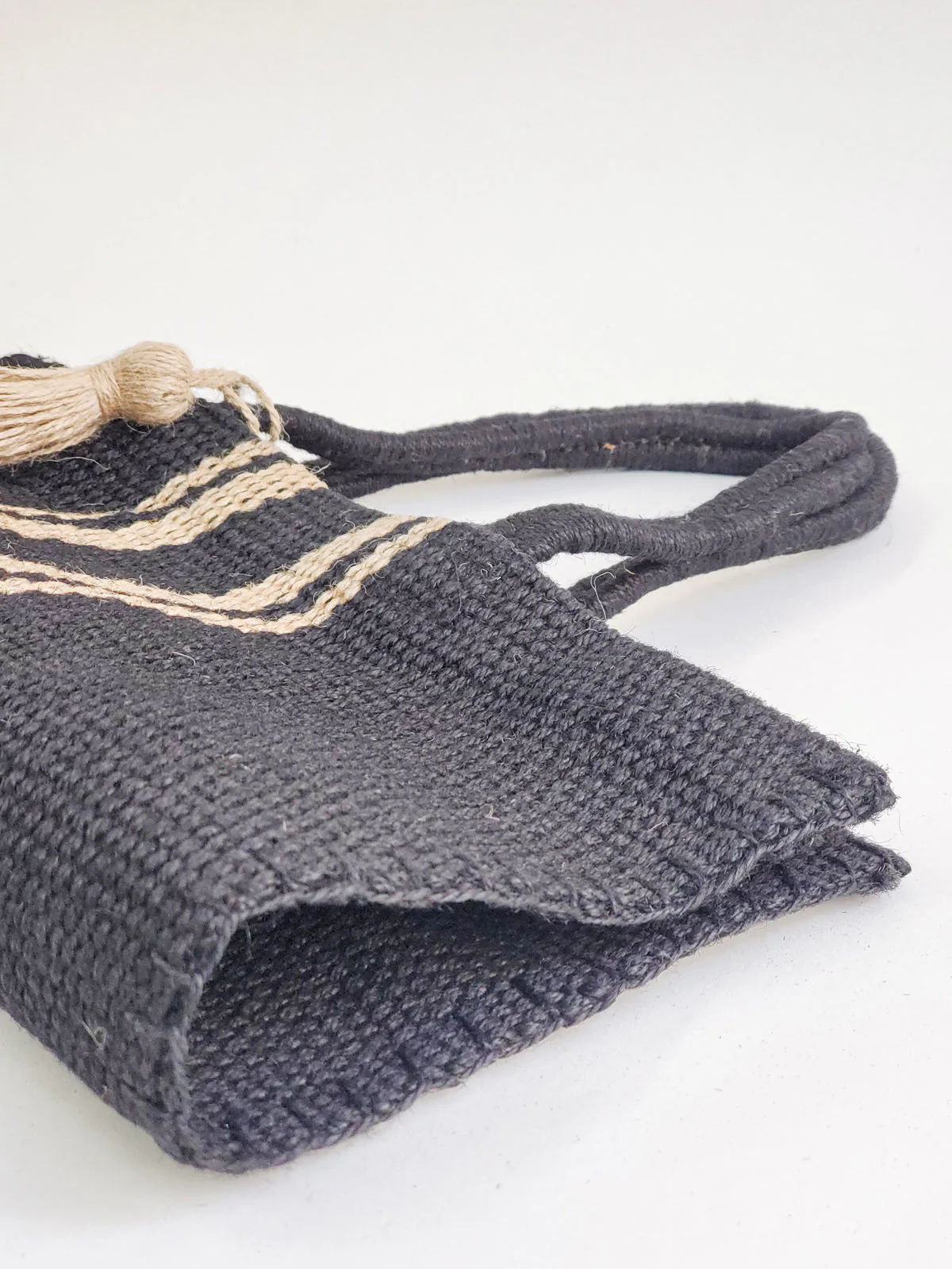 Naya Jute Tote Bag - Black - Image 3