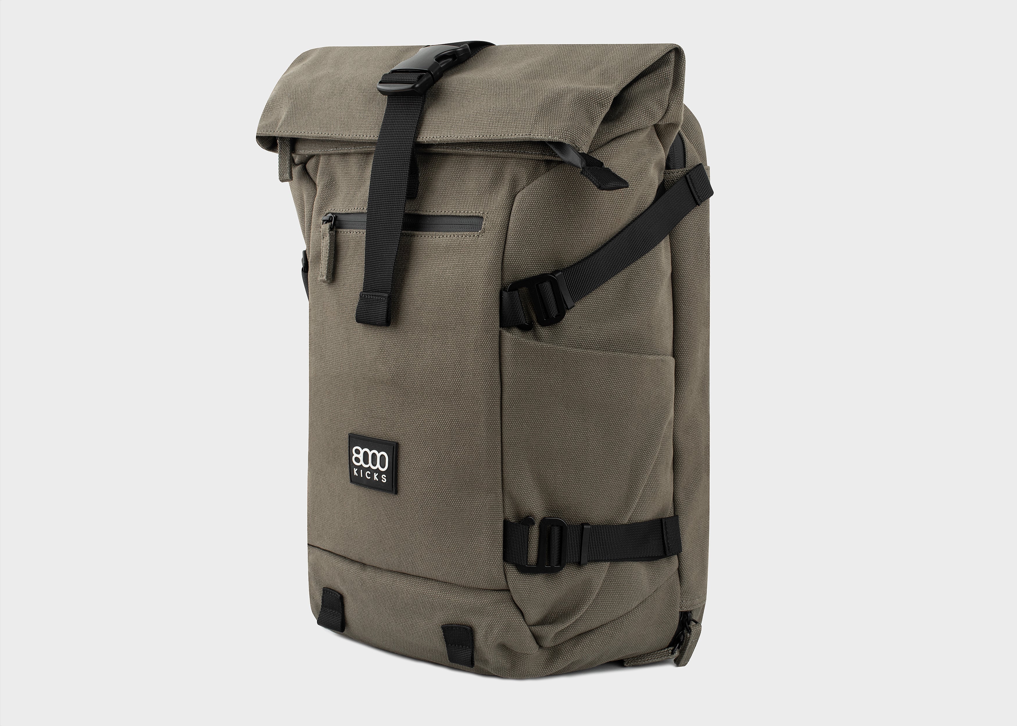 Nomad Hemp Rolltop Backpack in Dark Green - Image 3