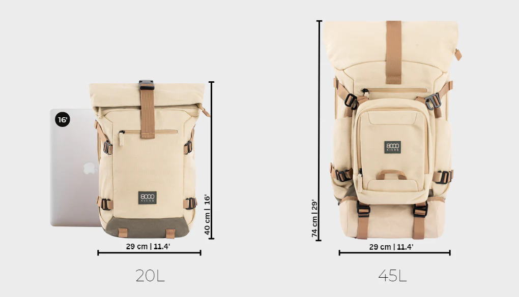 Nomad Hemp Rolltop Backpack in Dark Green - Image 6