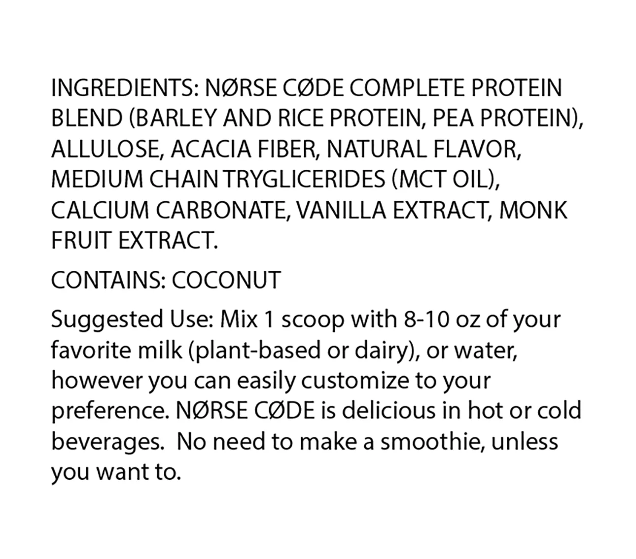 NØRSE CØDE Vanilla Plant Protein Powder - Image 2