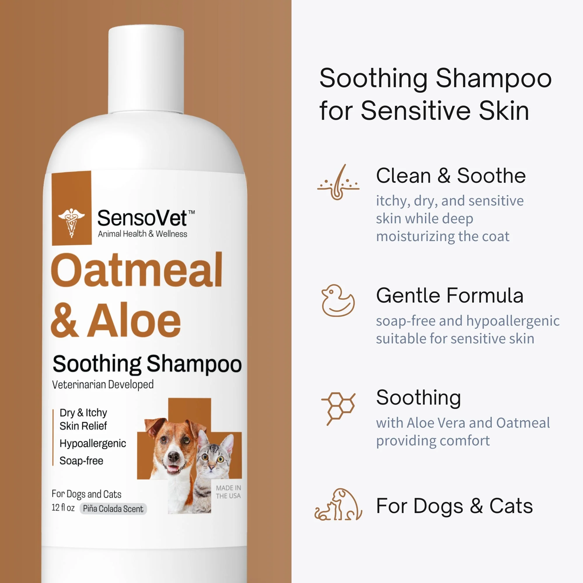 Oatmeal & Aloe Shampoo for Dogs and Cats - 12oz - Image 2