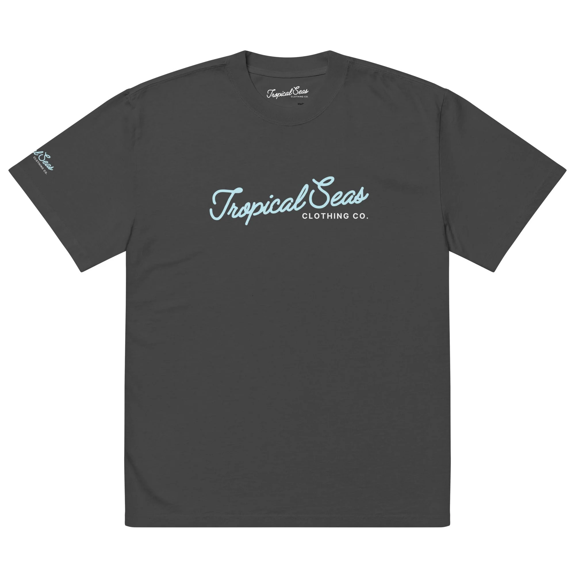 Oversized Tropical Seas Printed Faded T-shirt