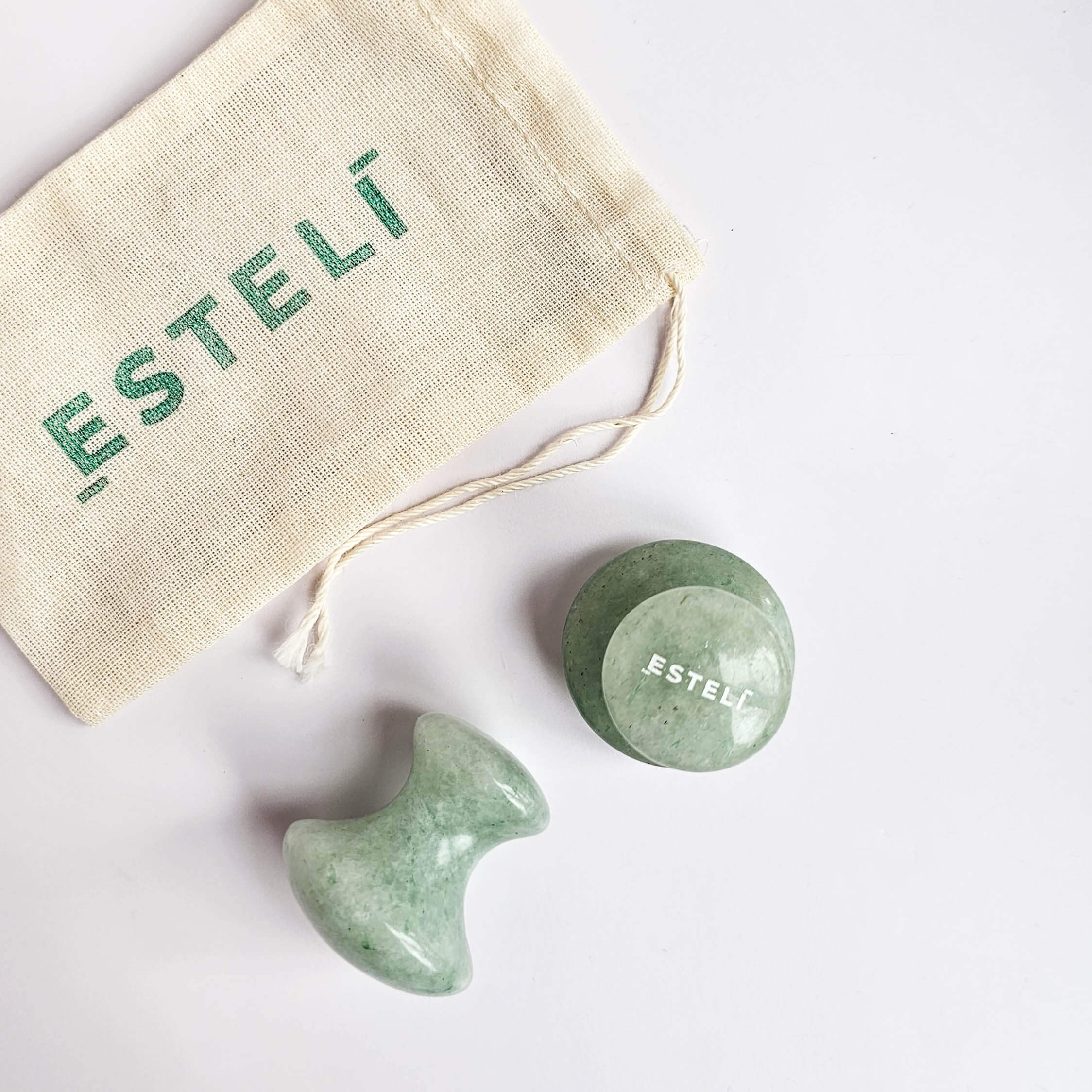 Pair of Aventurine Mushroom Gua Sha - Image 3