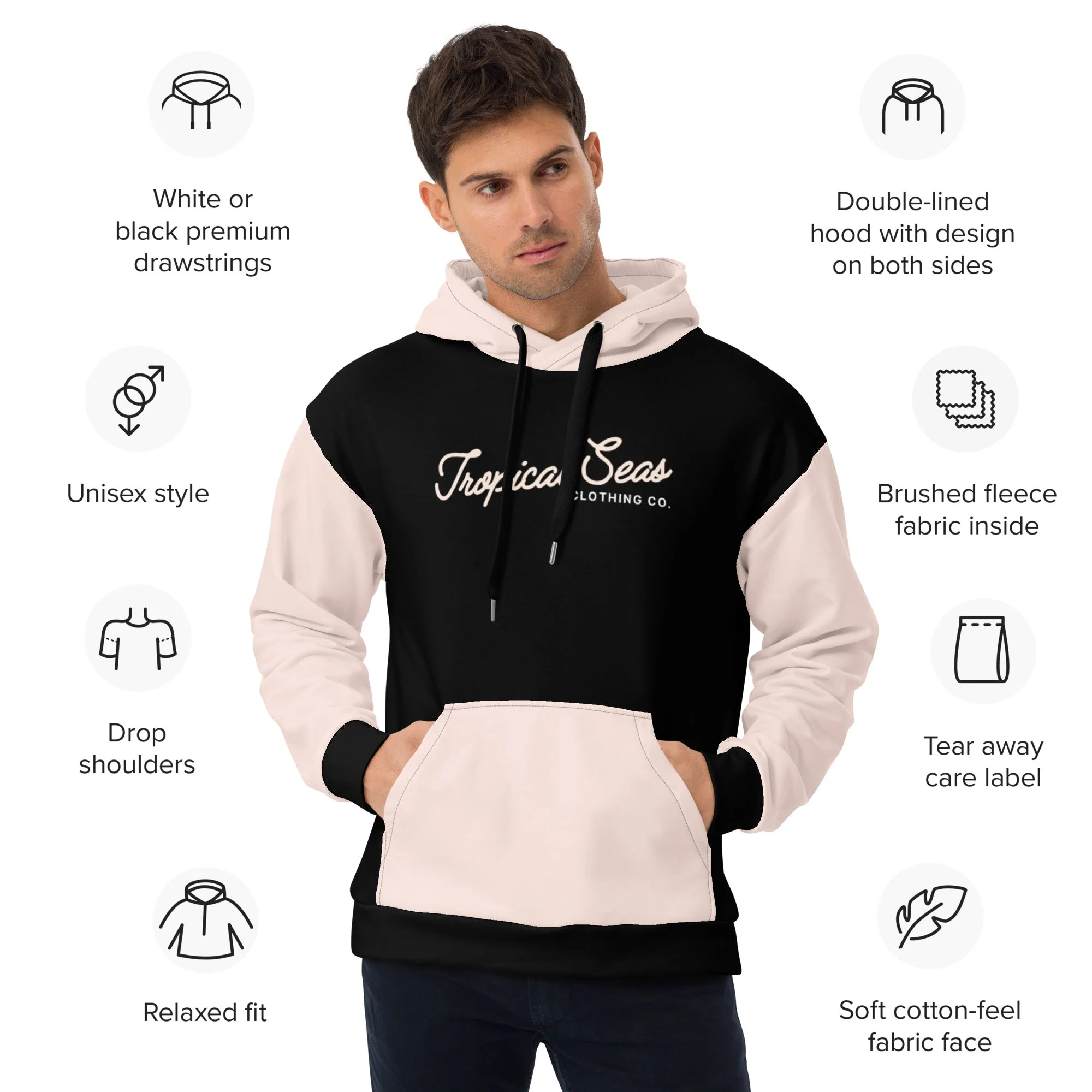 Pink Sand Two-Toned Tropical Seas Hoodie - Image 2