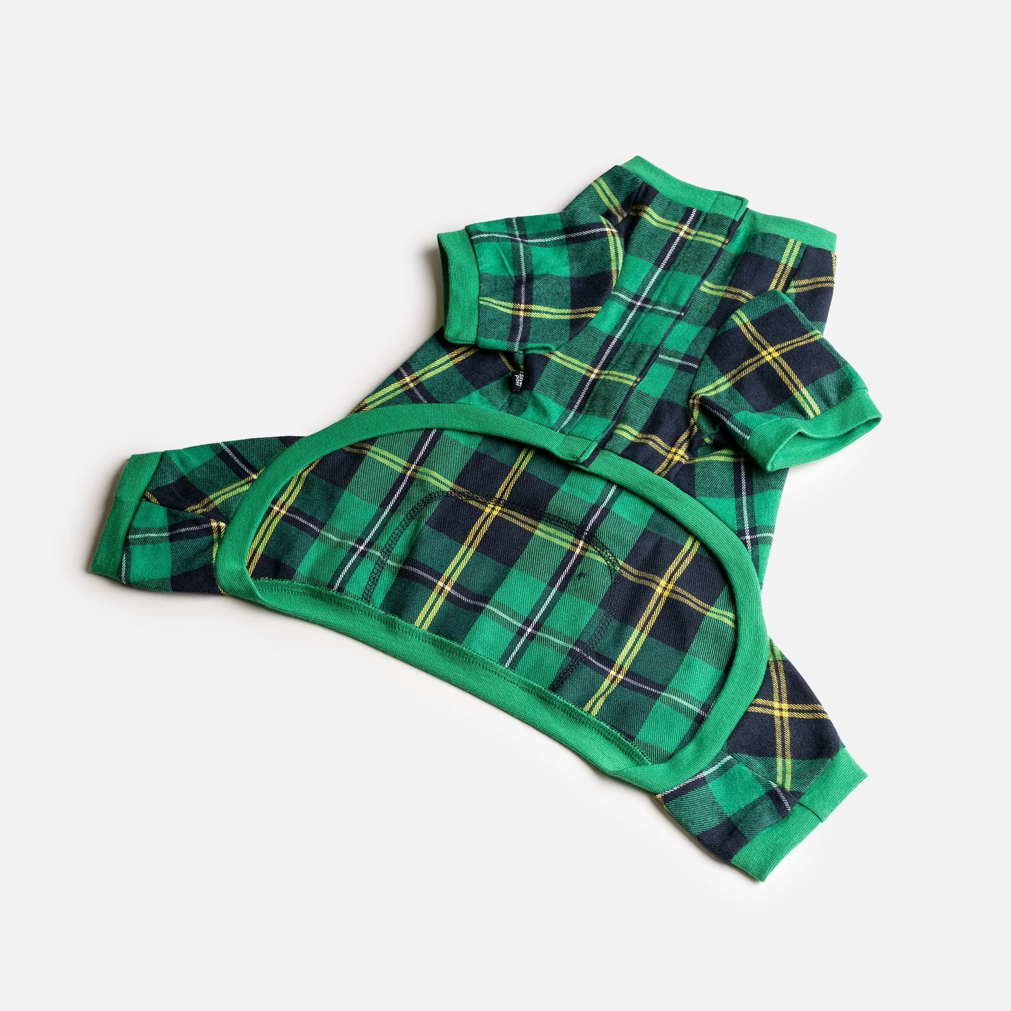 ๐ถ Green Plaid Dog Pajamas โ Cozy Fleece Onesie with Velcro Closure - Image 6