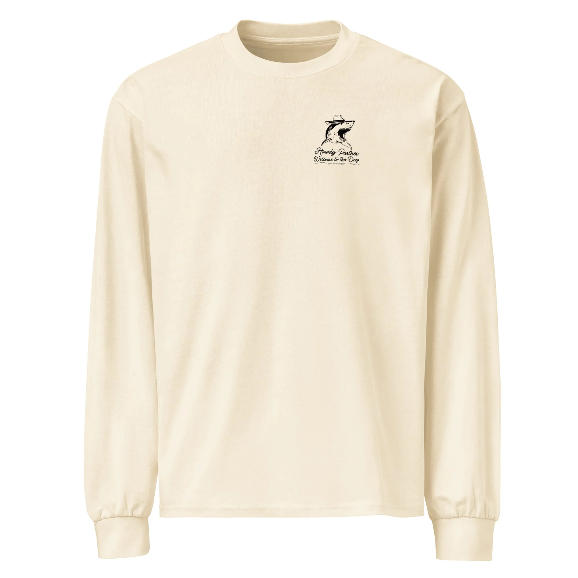 Premium Welcome to the Deep | White Shark| heavyweight long sleeve shirt