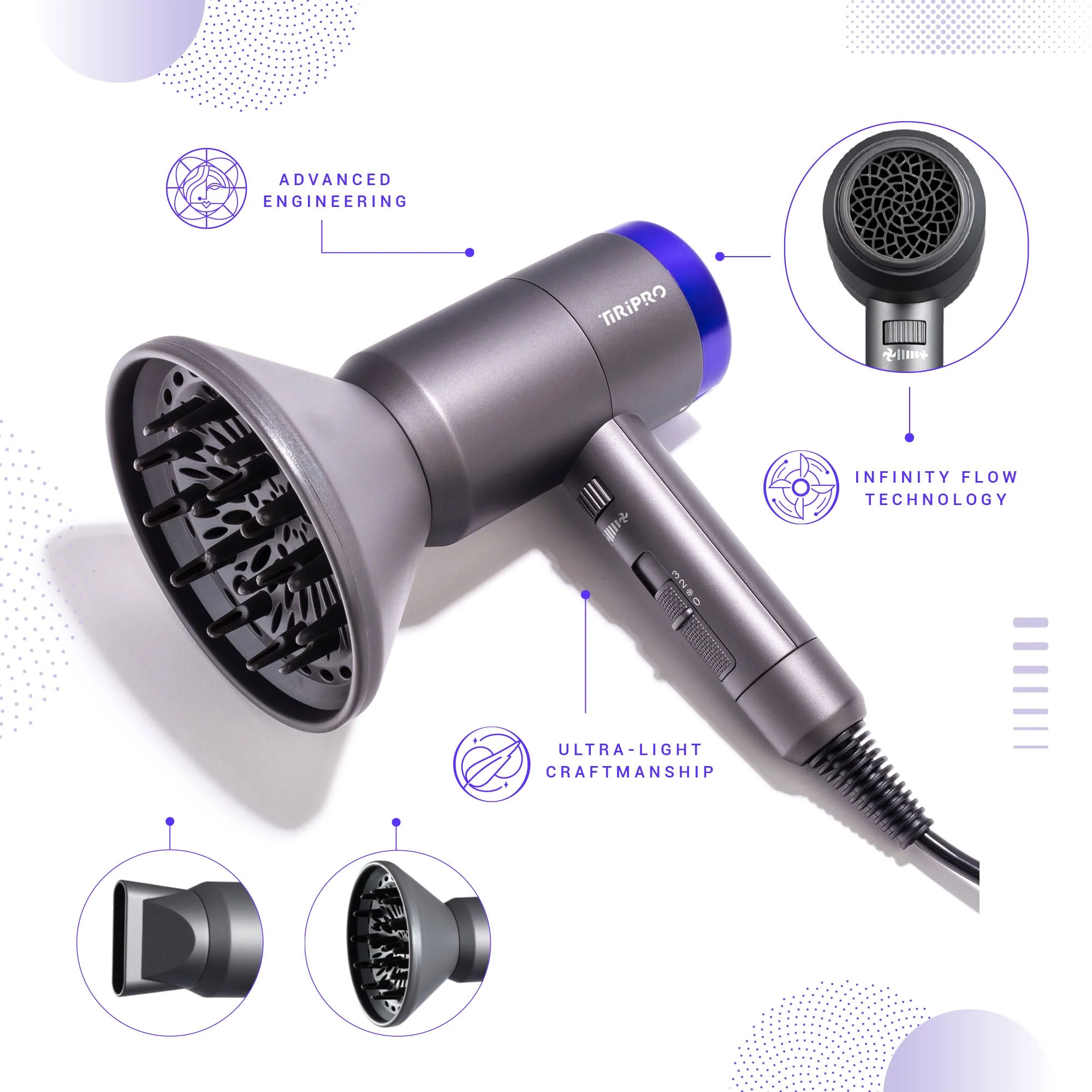 Prisma Pro Dryer with Adjustable Airflow Technology (Accessories Included) - Image 9