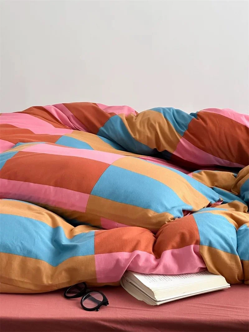 Rainbow Checker Duvet Set With Pillowcases & Fitted Sheet - Image 10