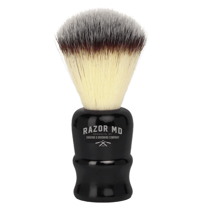 RAZOR MD Black Handle Travel Shave Brush (Synthetic Hair)