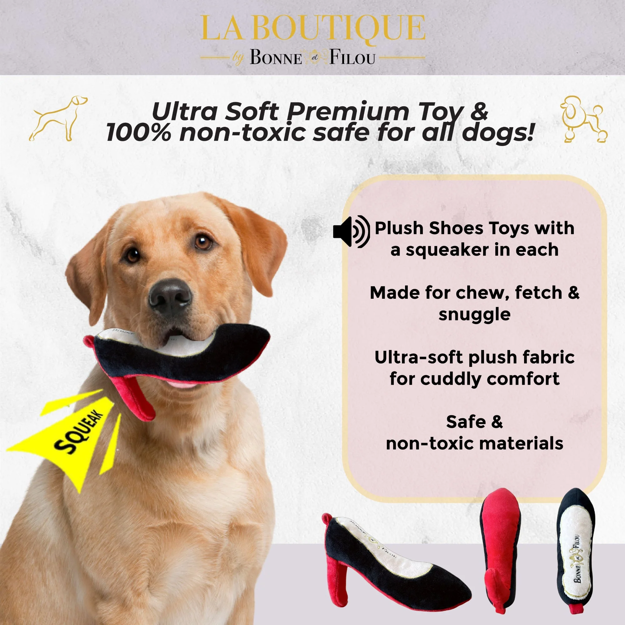 Red Heel Squeaky Dog Shoe Toy - Image 6