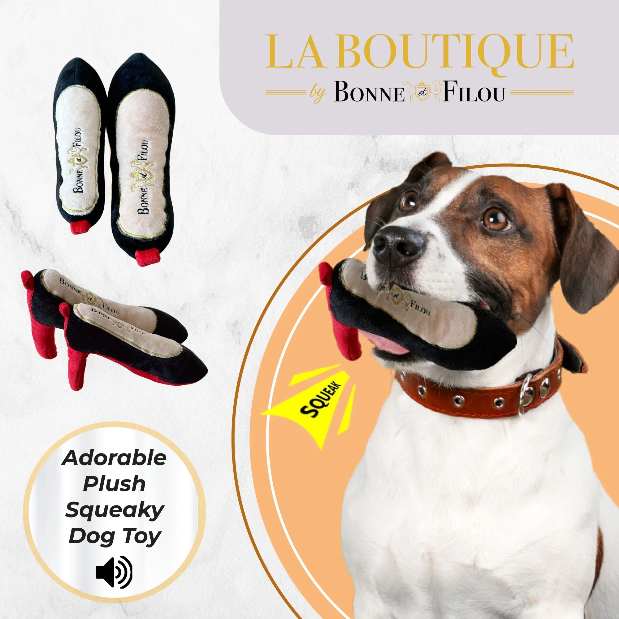 Red Heel Squeaky Dog Shoe Toy - Image 7