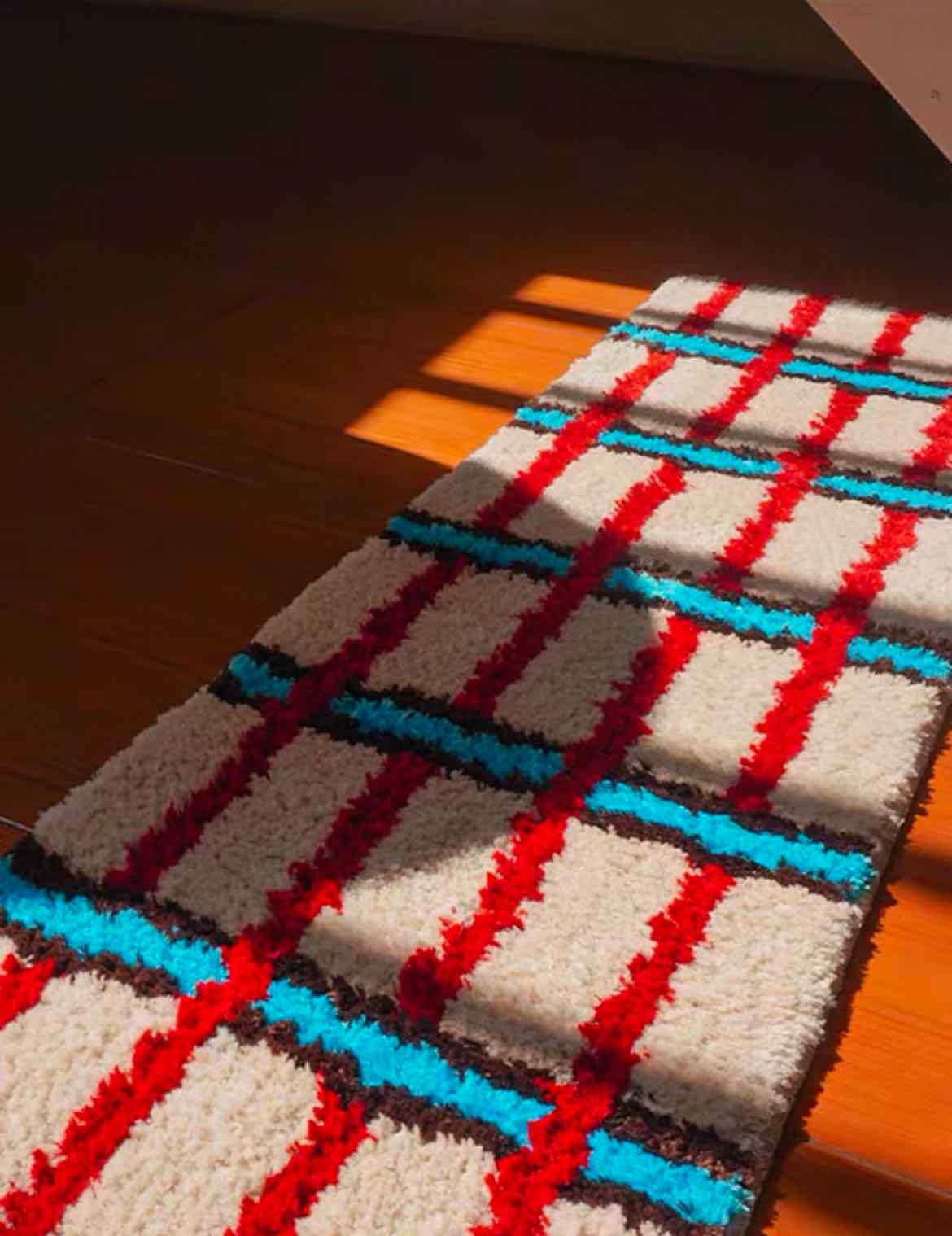 Retro Contrast Checker Bedside Tufting Runner Rug - Image 7