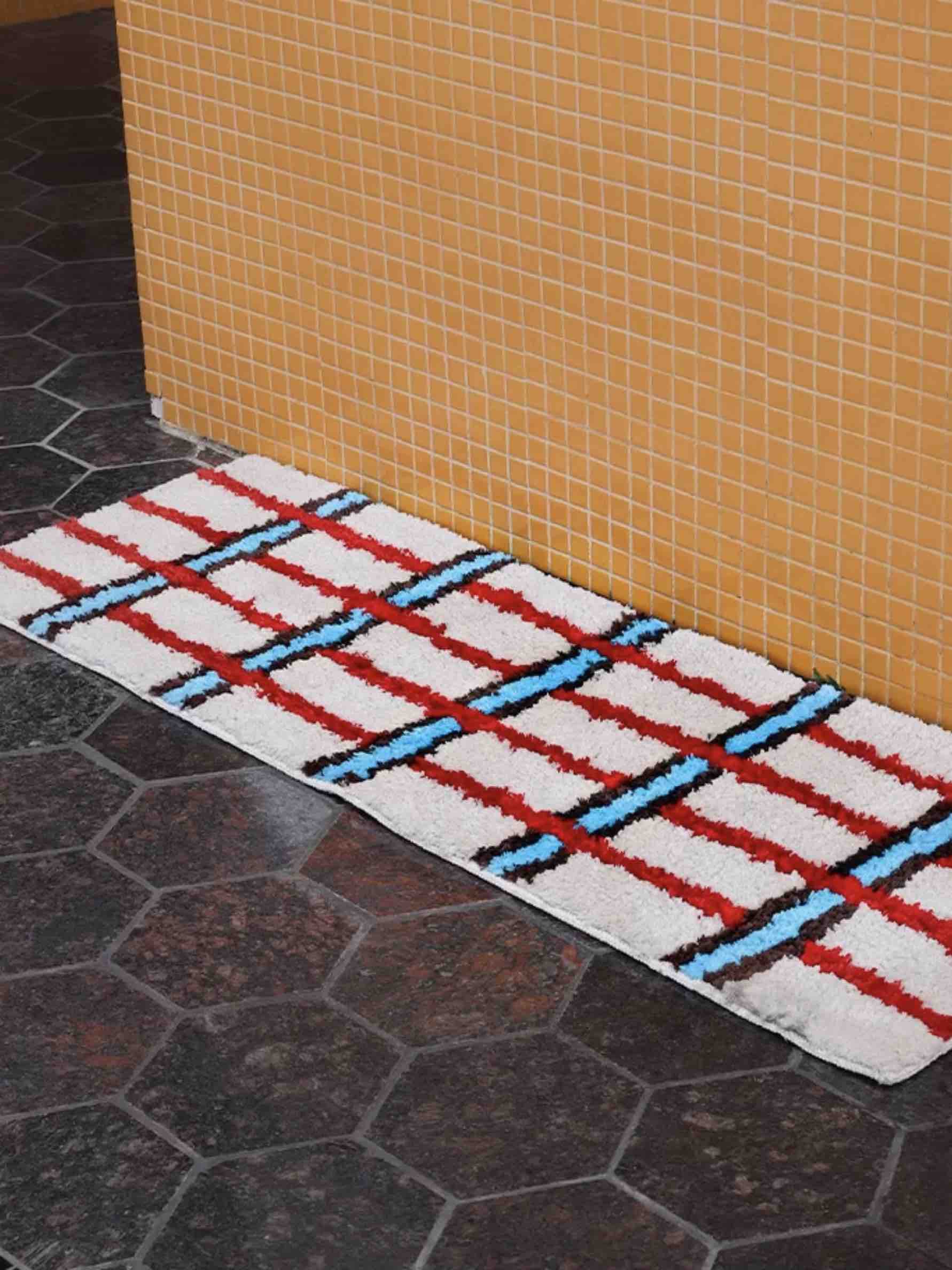 Retro Contrast Checker Bedside Tufting Runner Rug - Image 9