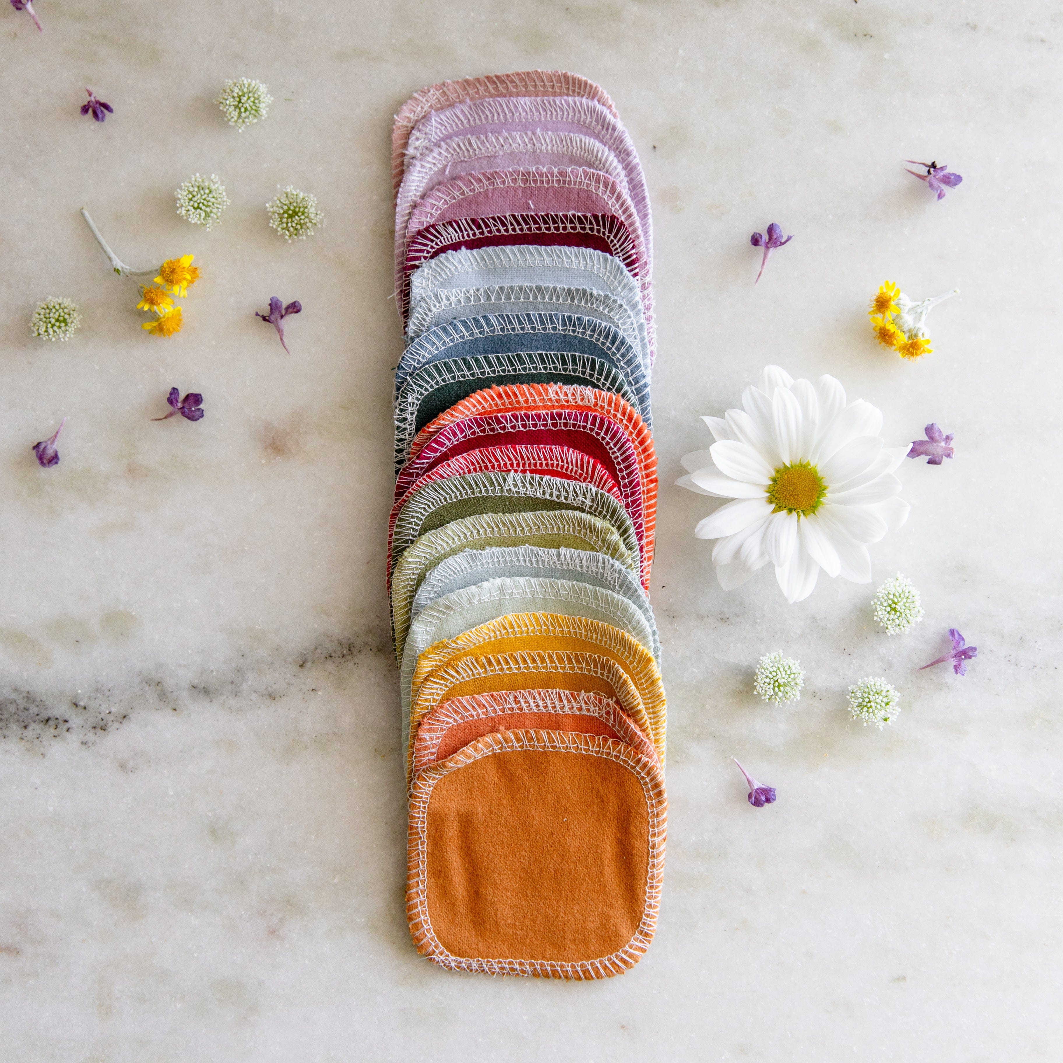 Reusable Facial Rounds - Reusable Cotton Pads, 100% Organic Cotton, Multiple Colors, 20 Pack - Image 5