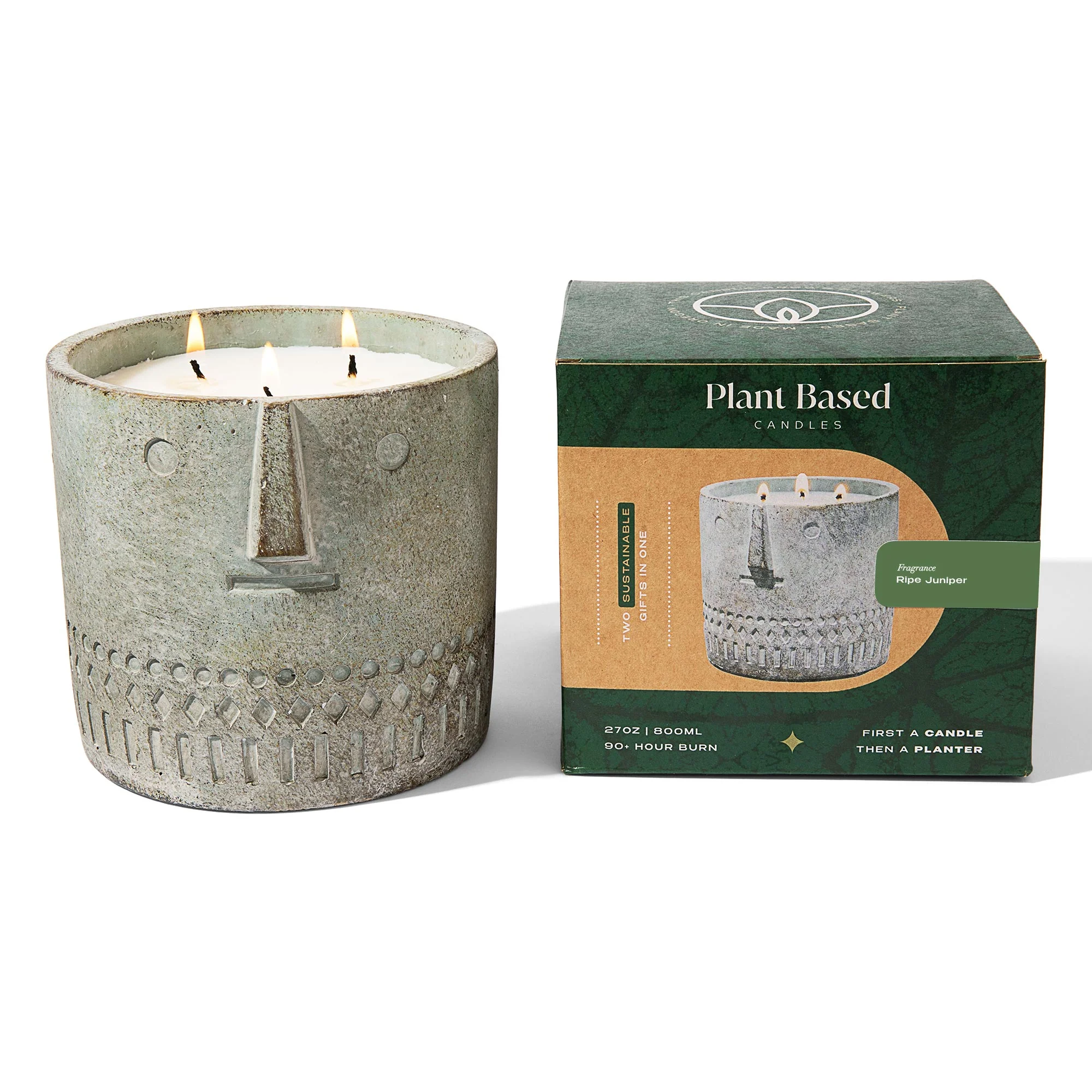 Ripe Juniper Stone Face Candle 27oz - Image 7