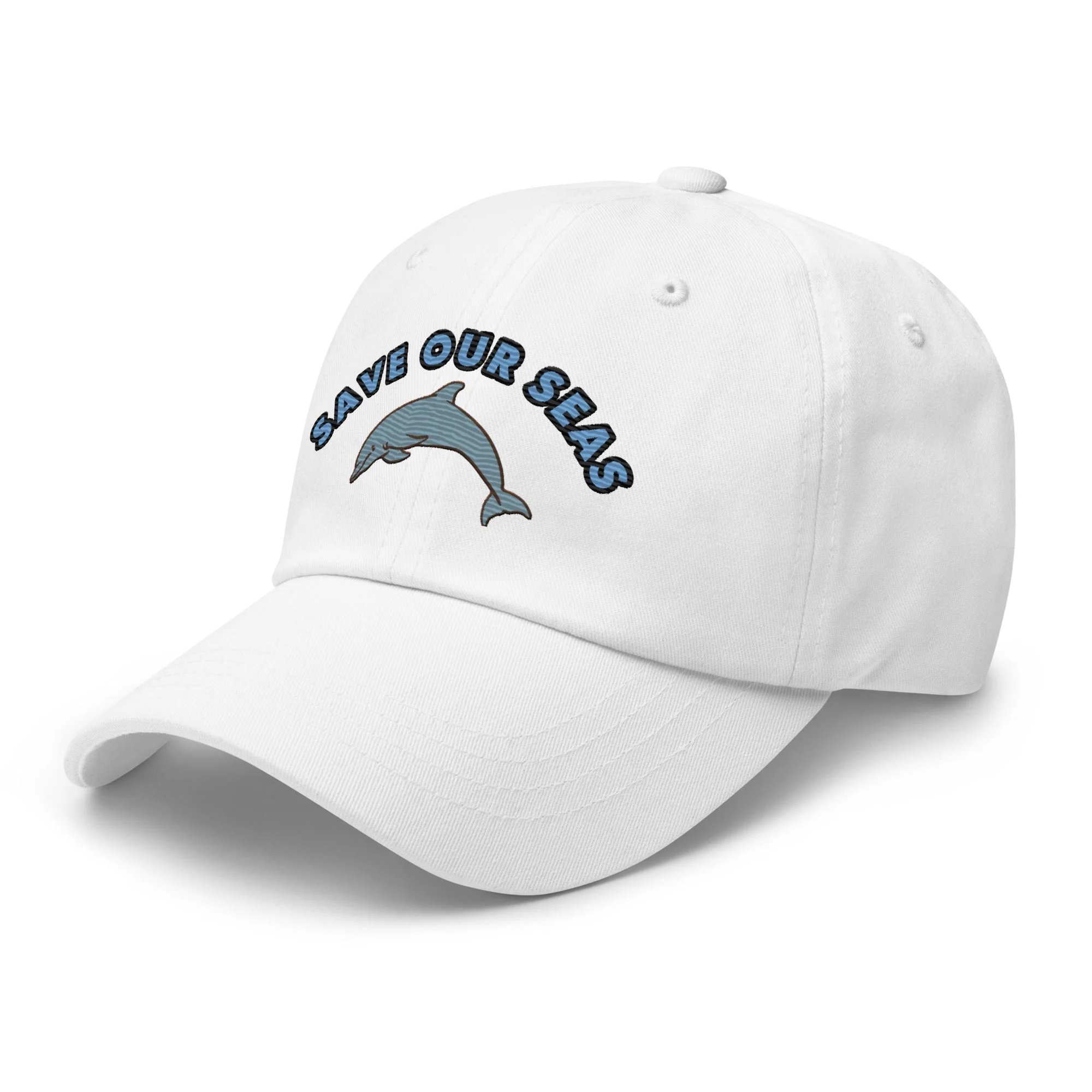 Save Our Seas Dolphin Dad hat: Pulls 4 pounds of ocean plastic! - Image 3