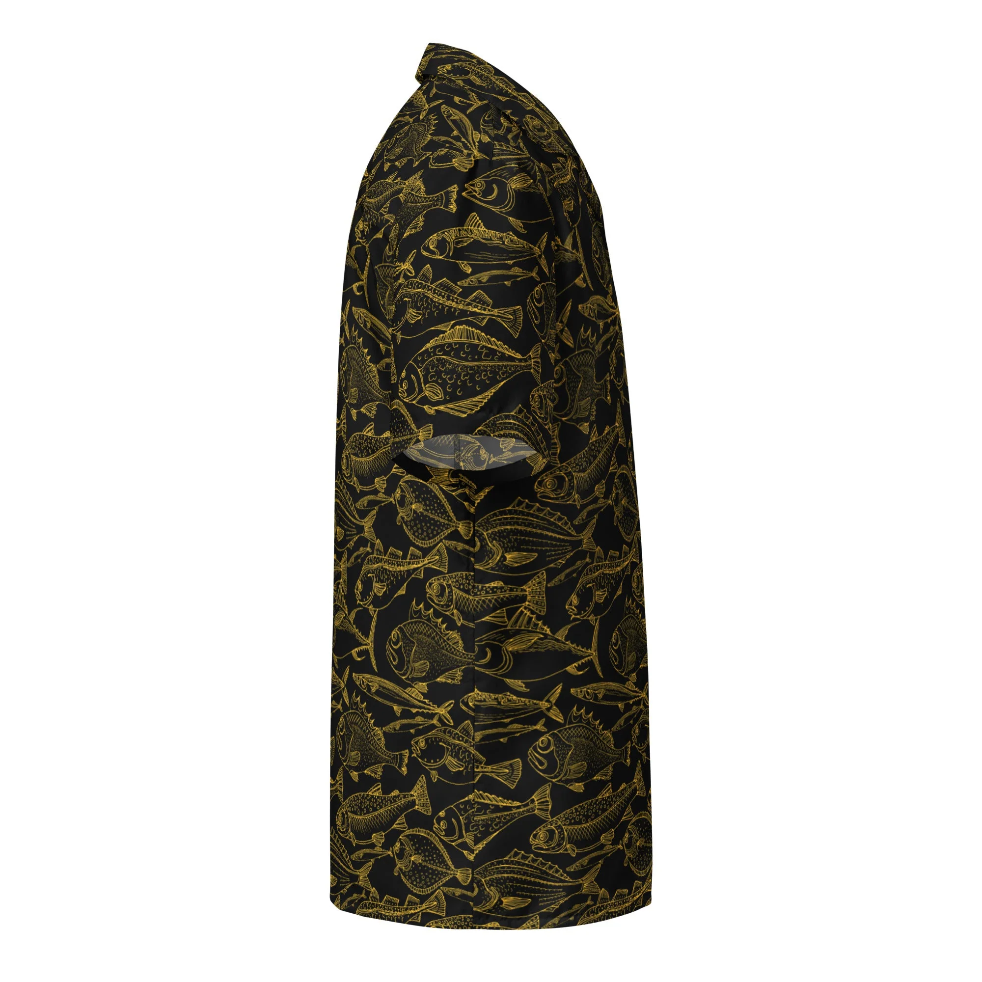 Sea of Gold Riches Hawaiian Button Shirt: Dive into Opulent Ocean Elegance! - Image 7