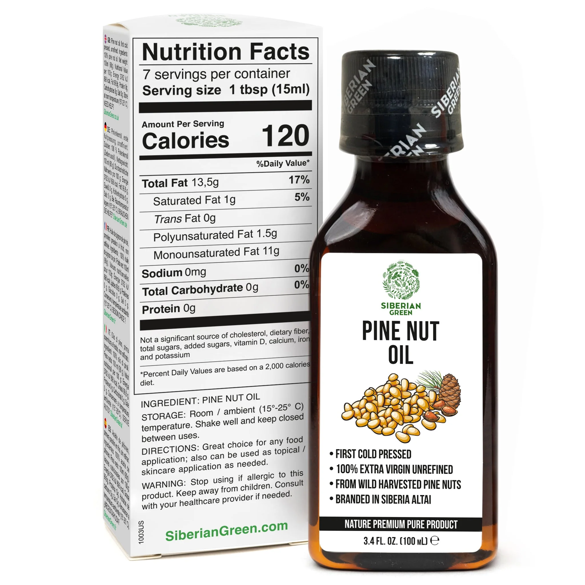 Extra Virgin Siberian Pine Nut Oil – 100% Pure & Cold Pressed - Image 3