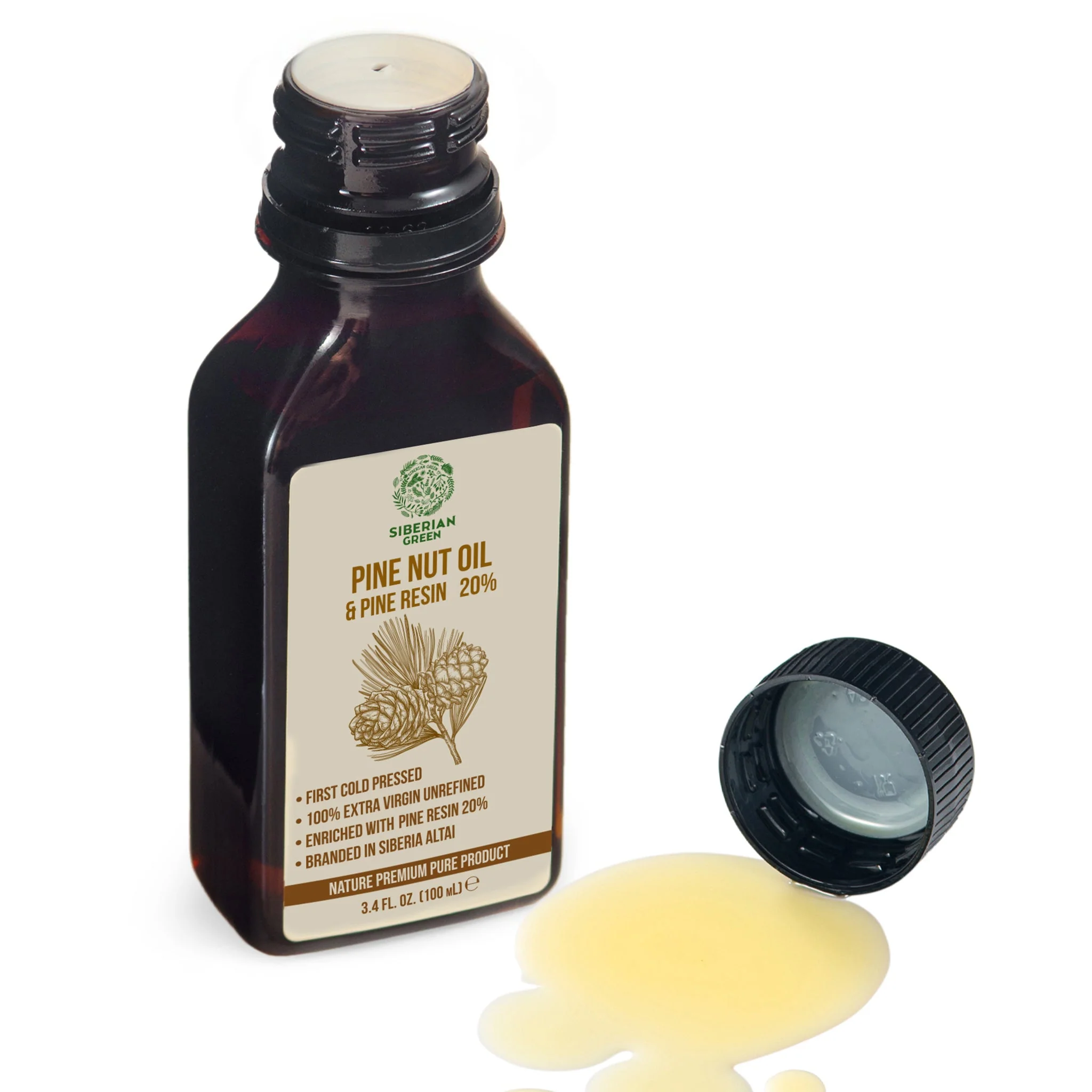 Siberian Pine Nut Oil with Cedar Resin – 100 ml for Immune Support & Digestive Health - Image 6