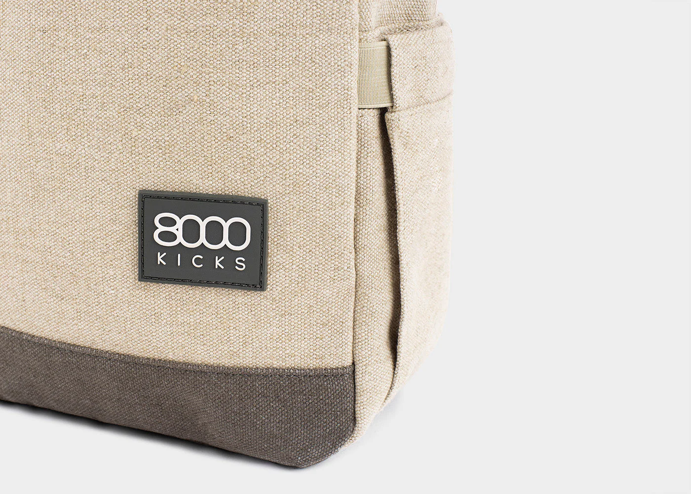 Small Hemp Backpack in Beige and Green - Image 5