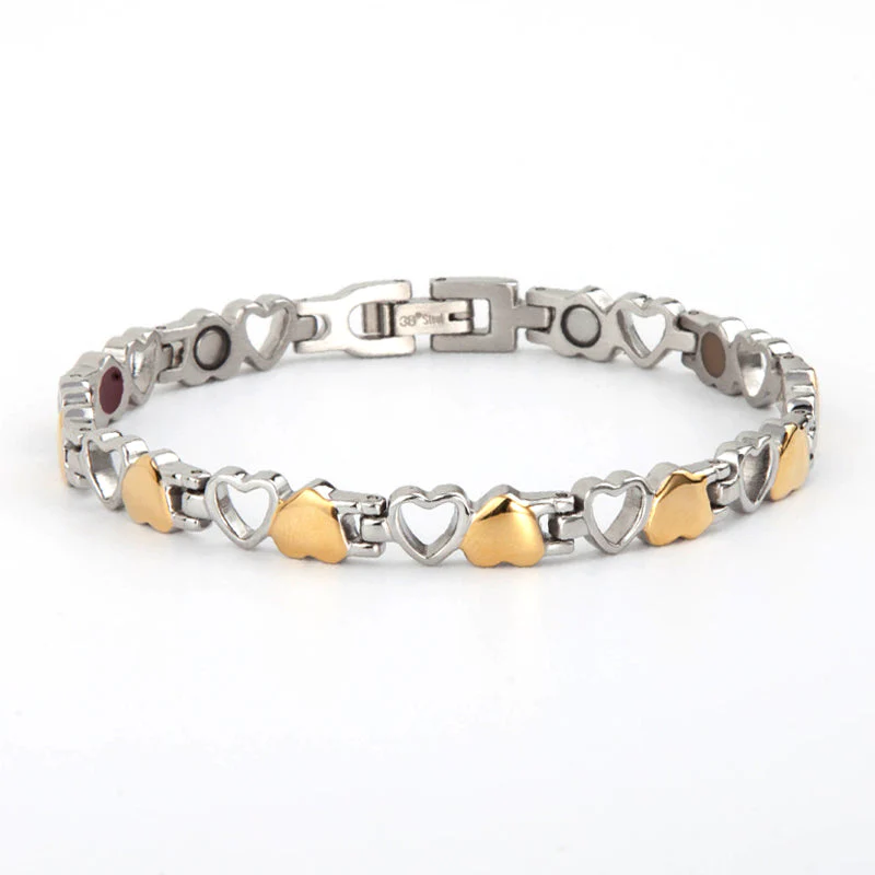 Stainless Steel Energy Bracelet 4-in-1. 9 Colors available. Model B041-Hearts - Image 11