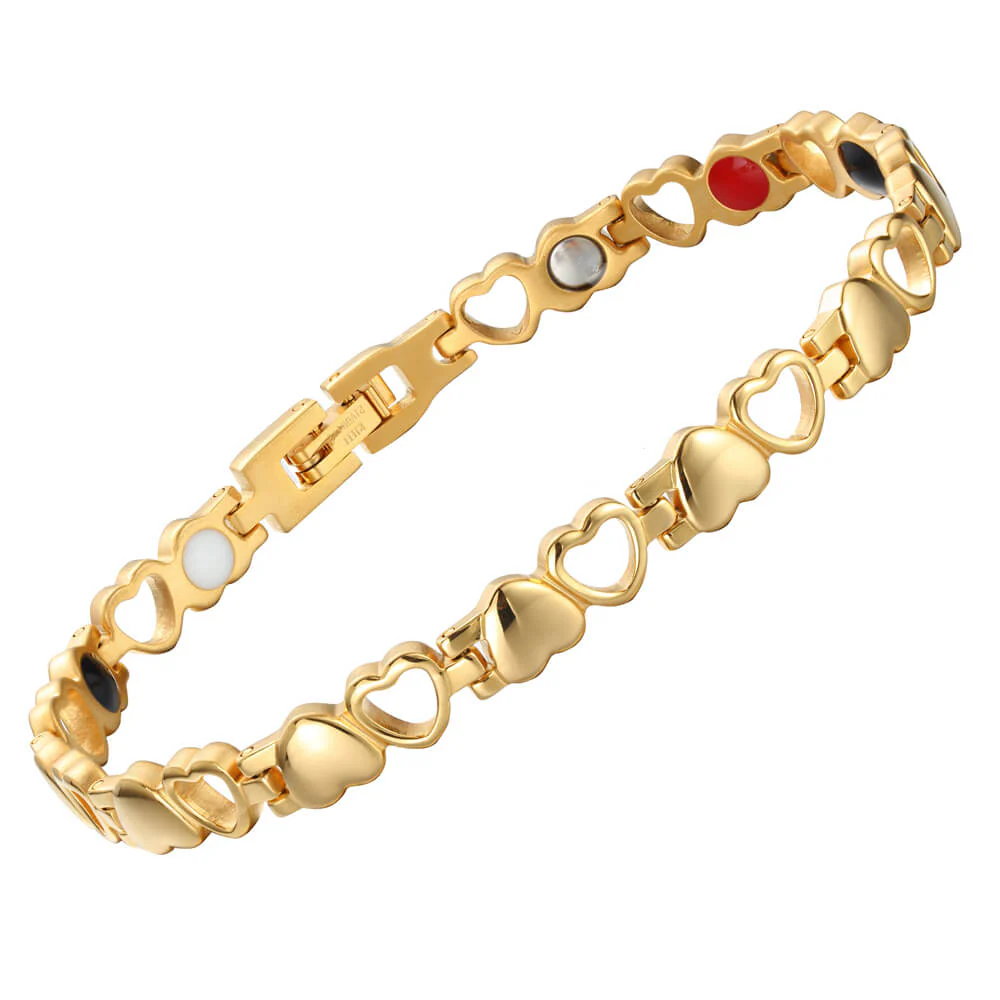 Stainless Steel Energy Bracelet 4-in-1. 9 Colors available. Model B041-Hearts - Image 15