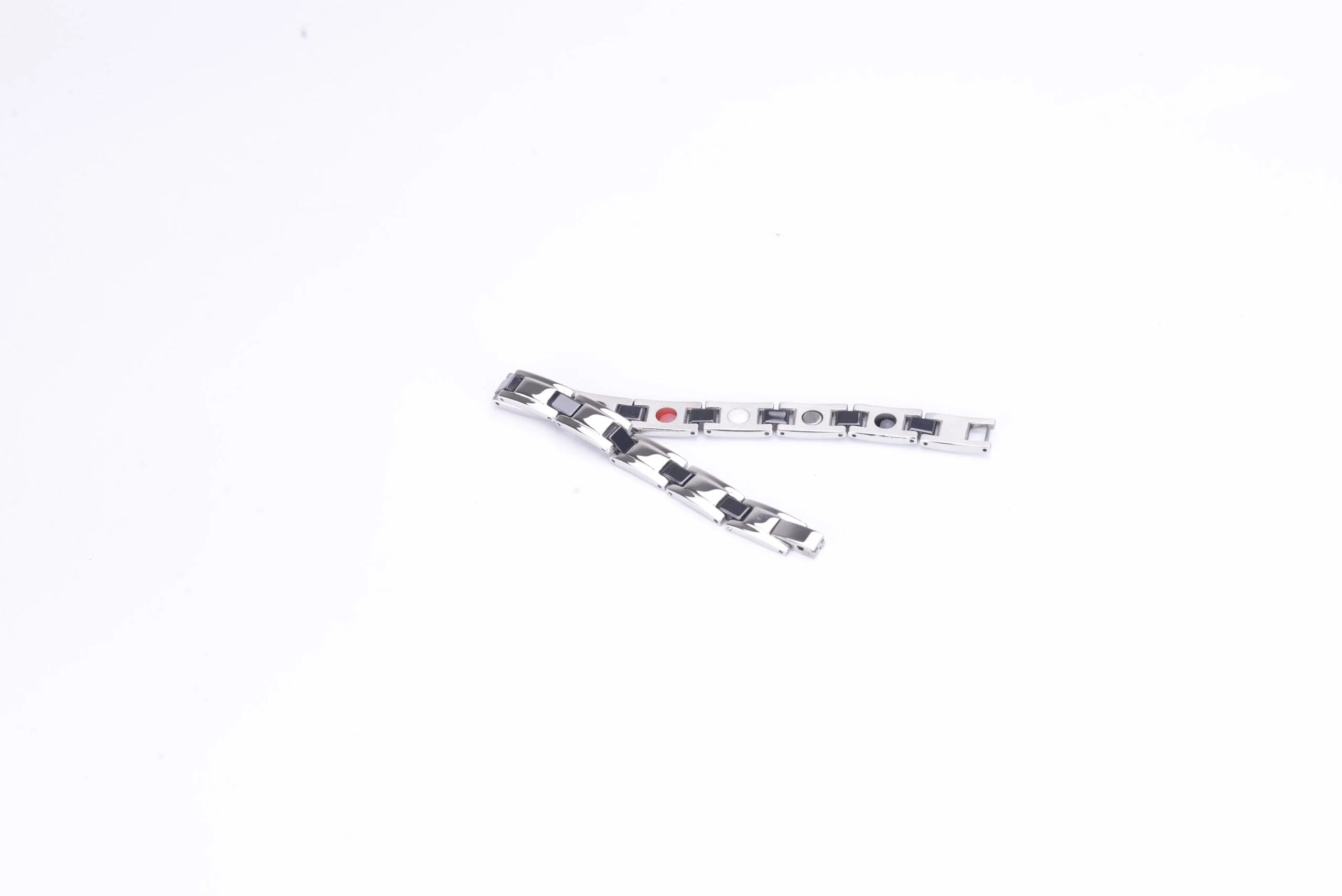 Stainless Steel Energy Bracelet 4-in-1. Silver/Black color. Model SY370D - Image 4