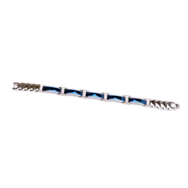 Stainless Steel Energy Bracelet 4-in-1. Silver/Blue Color. Model SY368N - Image 3