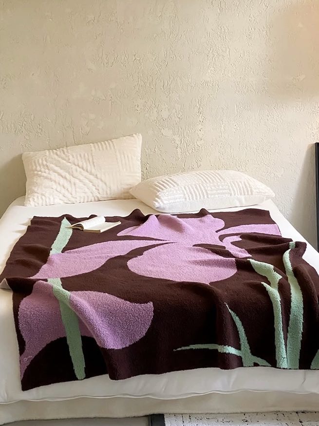 Terracotta Iris Throw Blanket - Warm Thick Earthy Tone Fall Blanket - Image 13