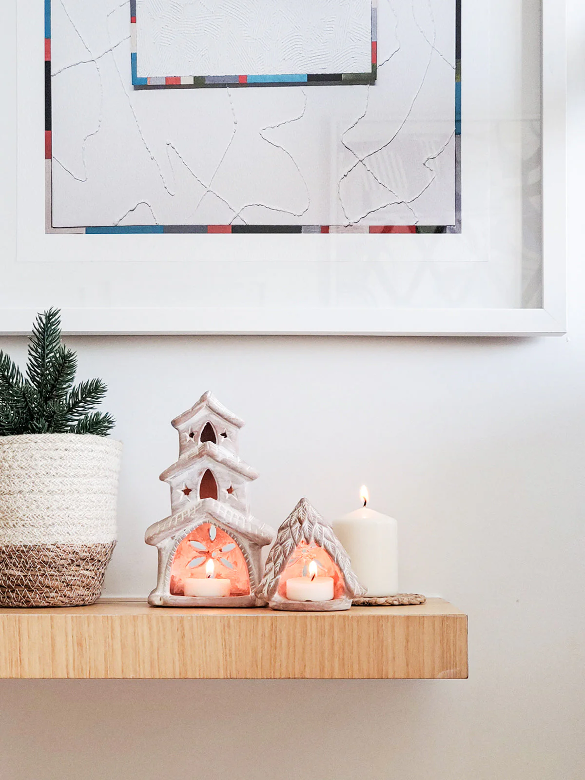 Terracotta Tea Light Candle Holder - House - Image 5