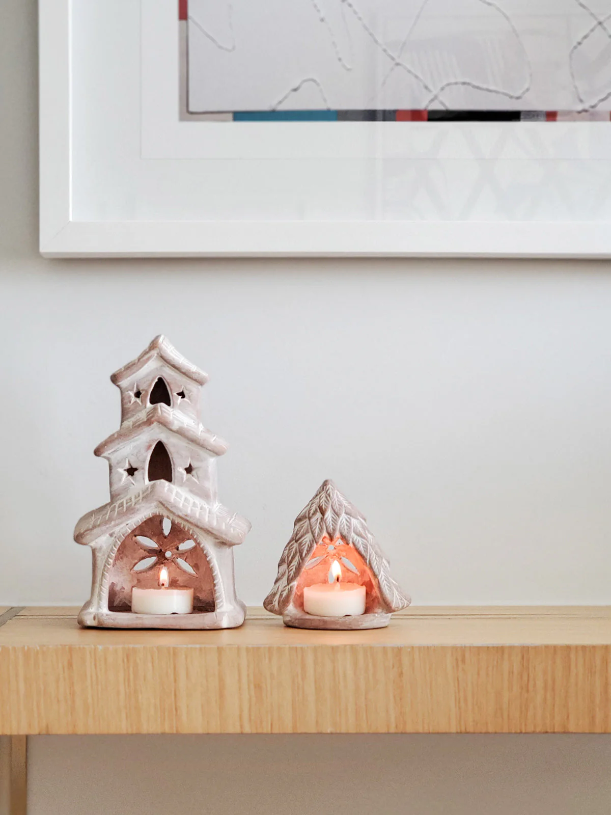 Terracotta Tea Light Candle Holder - Tree - Image 6