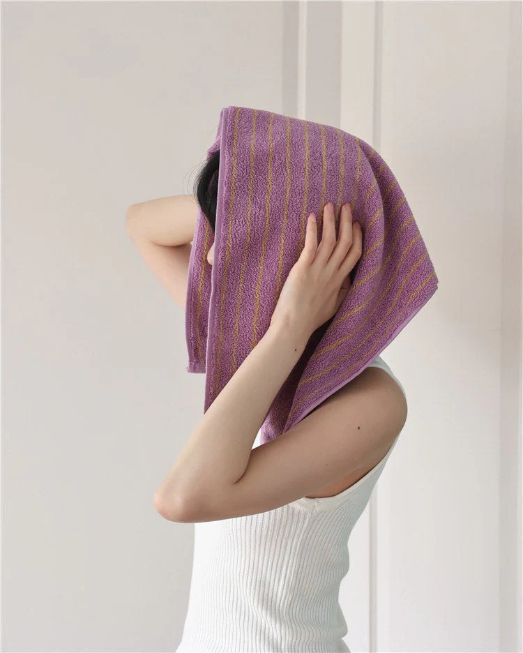 Ultra Soft Absorbent Retro Stripe Bath Towel - 100% Organic Cotton - Image 13