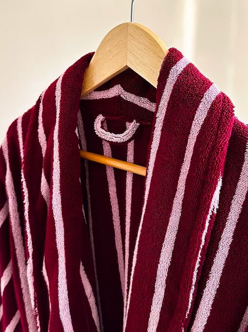 Ultra Soft Retro Stripe Bath Robe - 100% Organic Long-stapled Cotton - Image 11