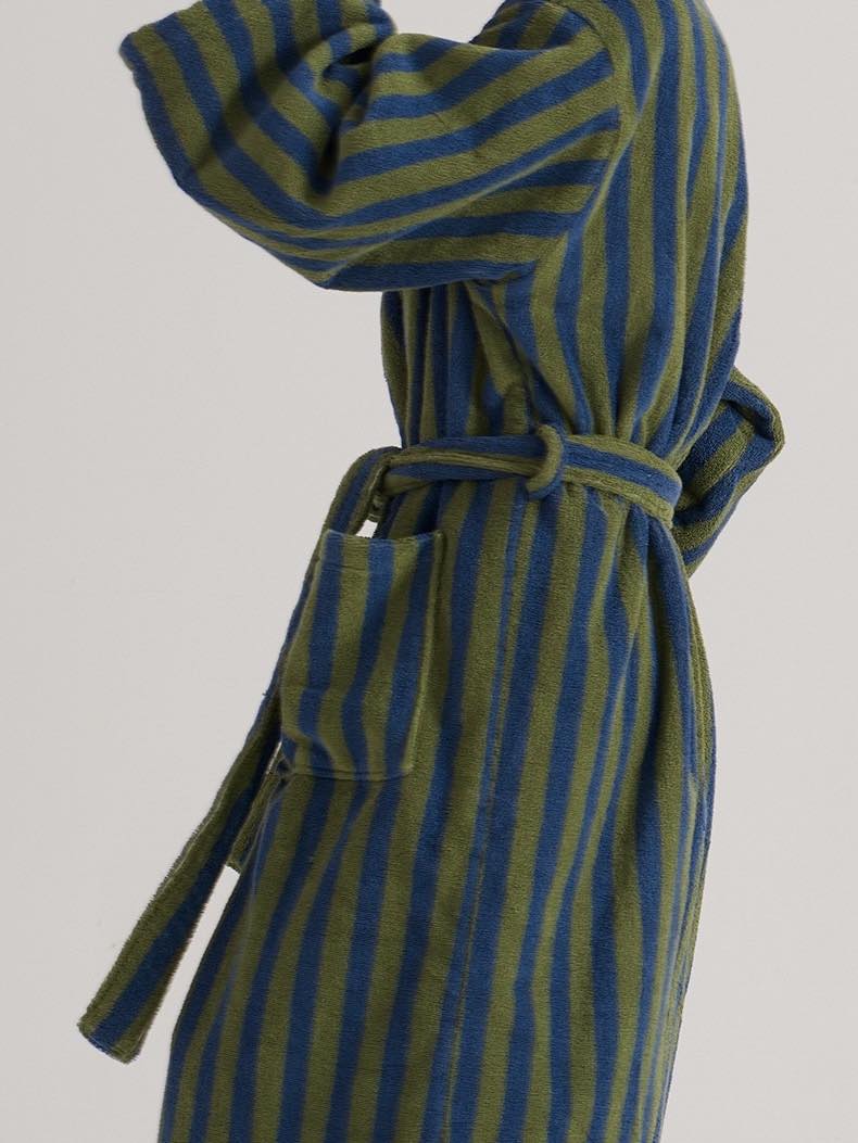 Ultra Soft Retro Stripe Bath Robe - 100% Organic Long-stapled Cotton - Image 9