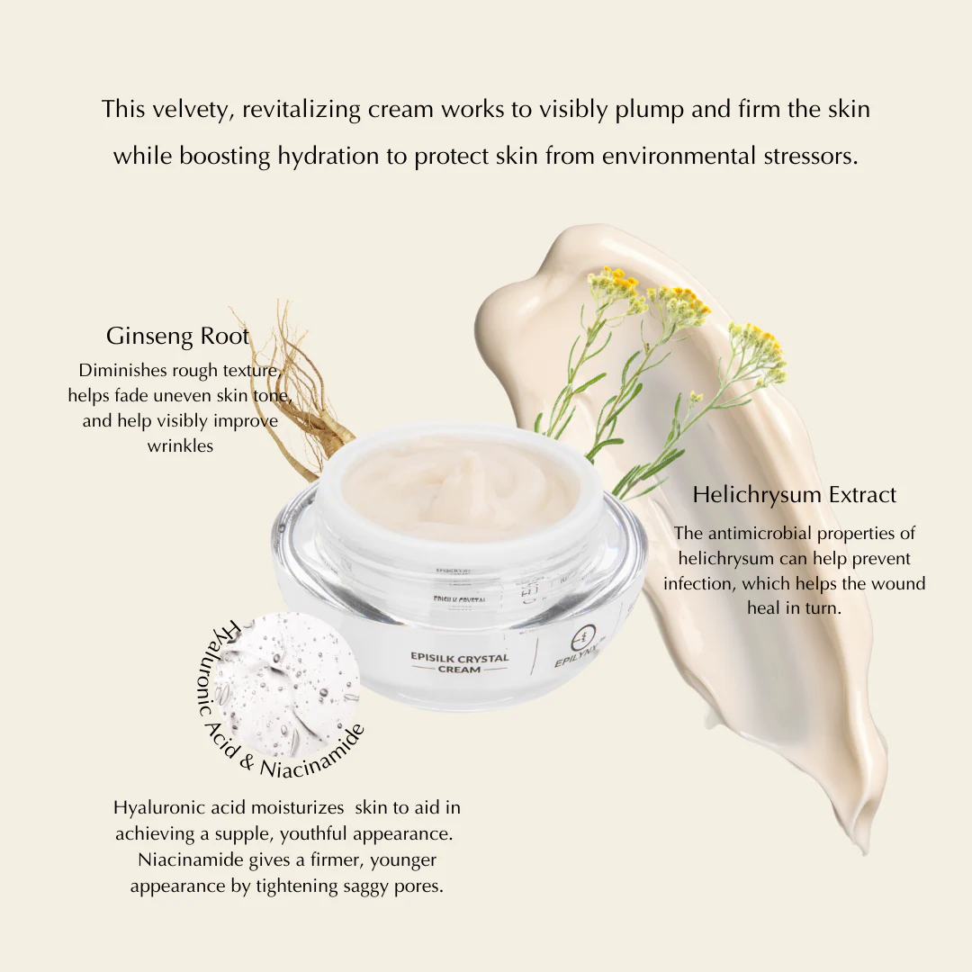 Vegan EpiSilk, Crystal Wrinkle Smoothing Face Cream - Intense Brightening and Firming Wrinkle Fix for Sensitive Skin - Image 3