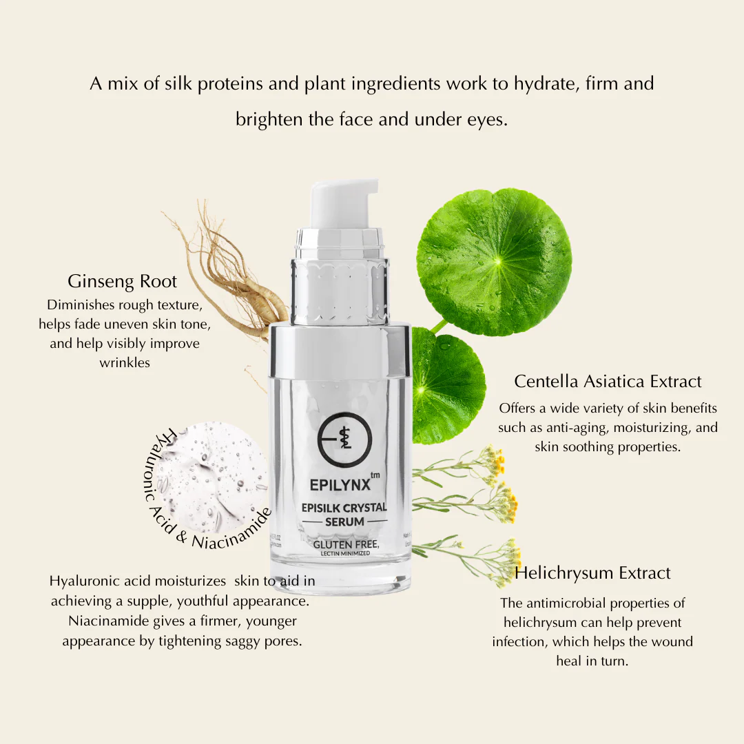 Vegan EpiSilk, Crystal Wrinkle Smoothing Face Serum - Intense Brightening and Firming Wrinkle Fix for Sensitive Skin - Image 3