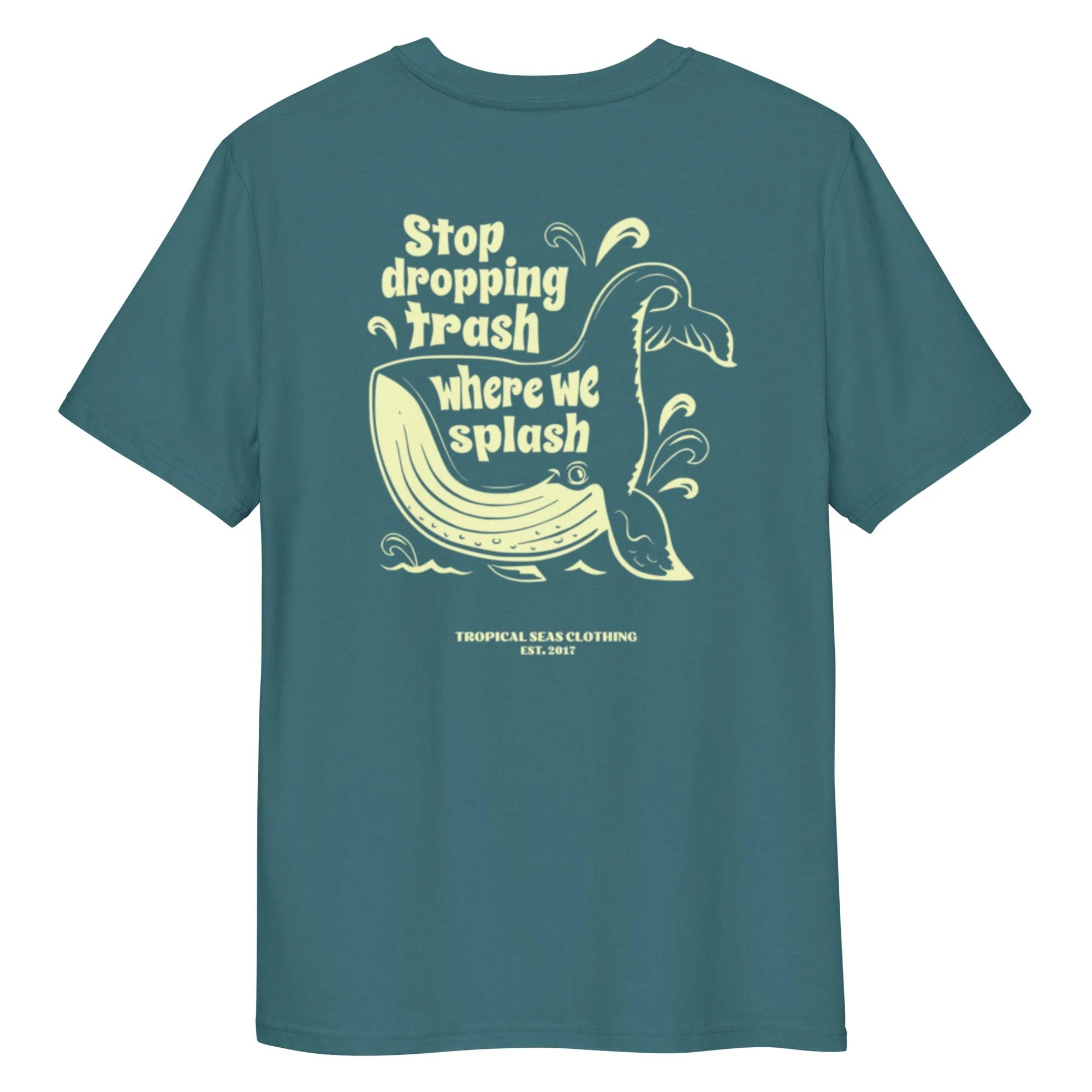 Whale Trash Splash organic cotton t-shirt - Image 2
