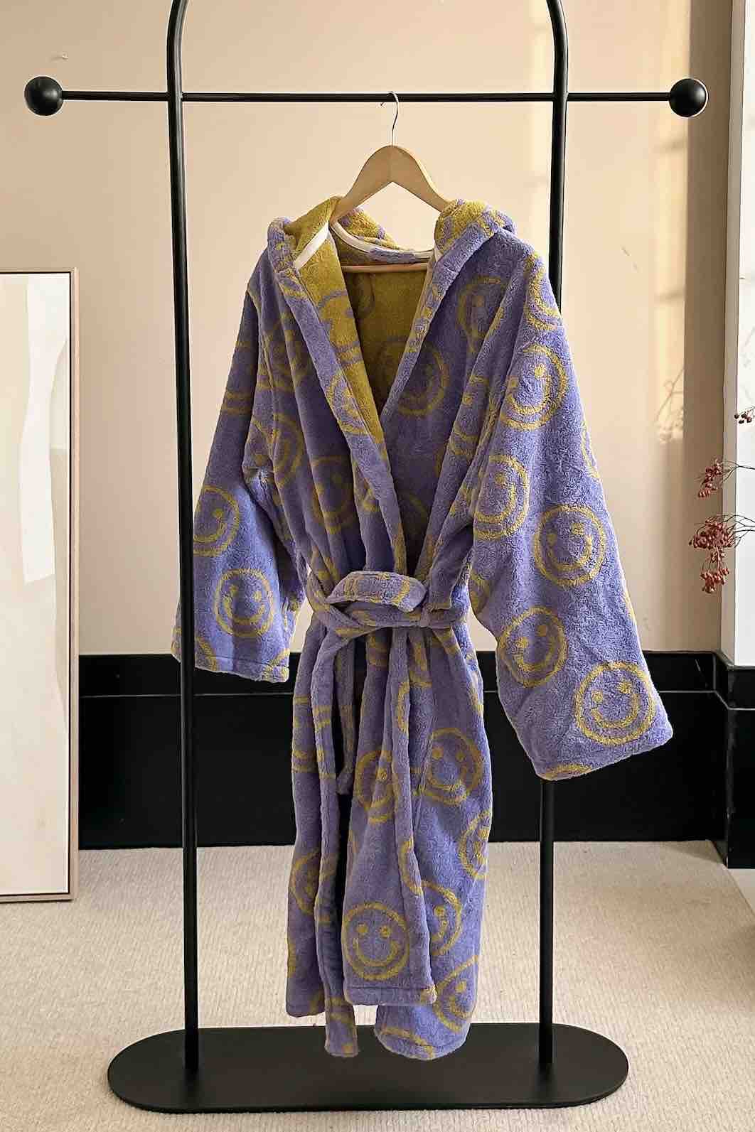 Whimsy Funky Smiley Face Hooded Robe - Soft 100% Organic Long-stapled Cotton - Image 6