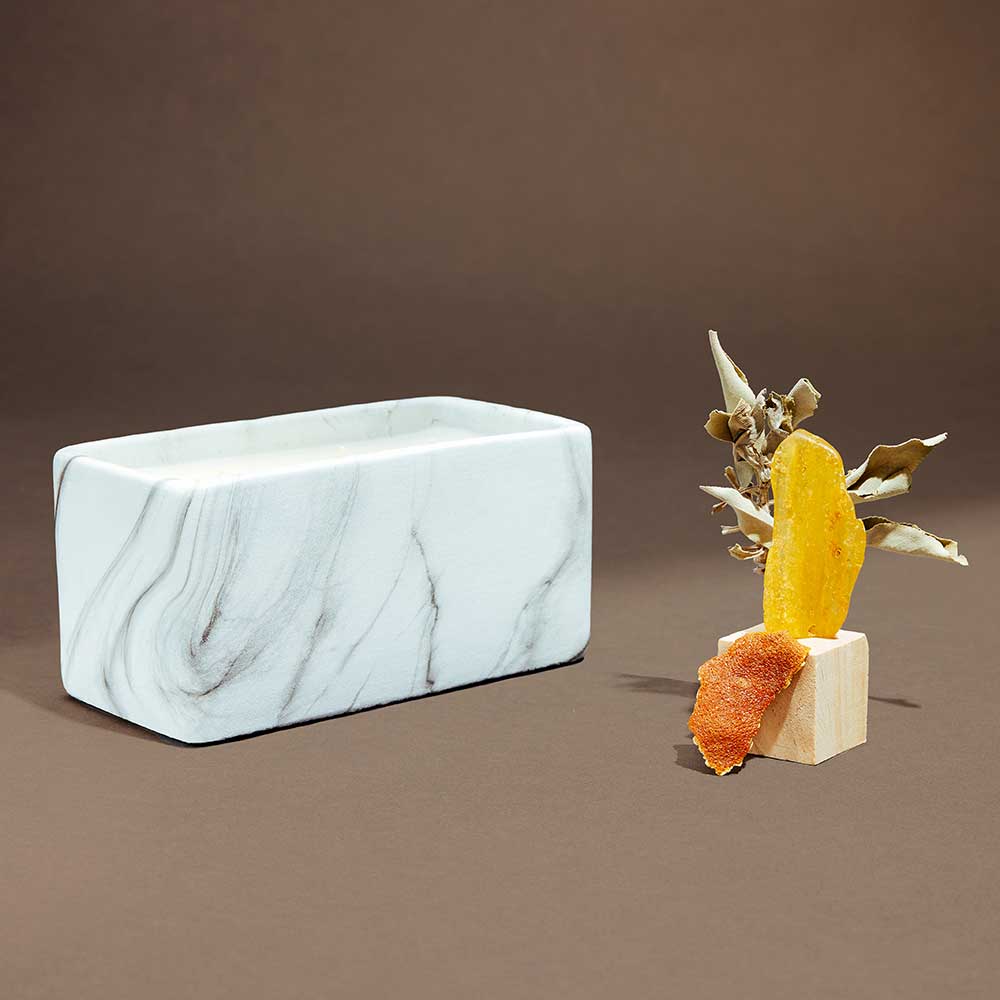 White Marble Prism Candle 24oz (Clearance) - Image 2
