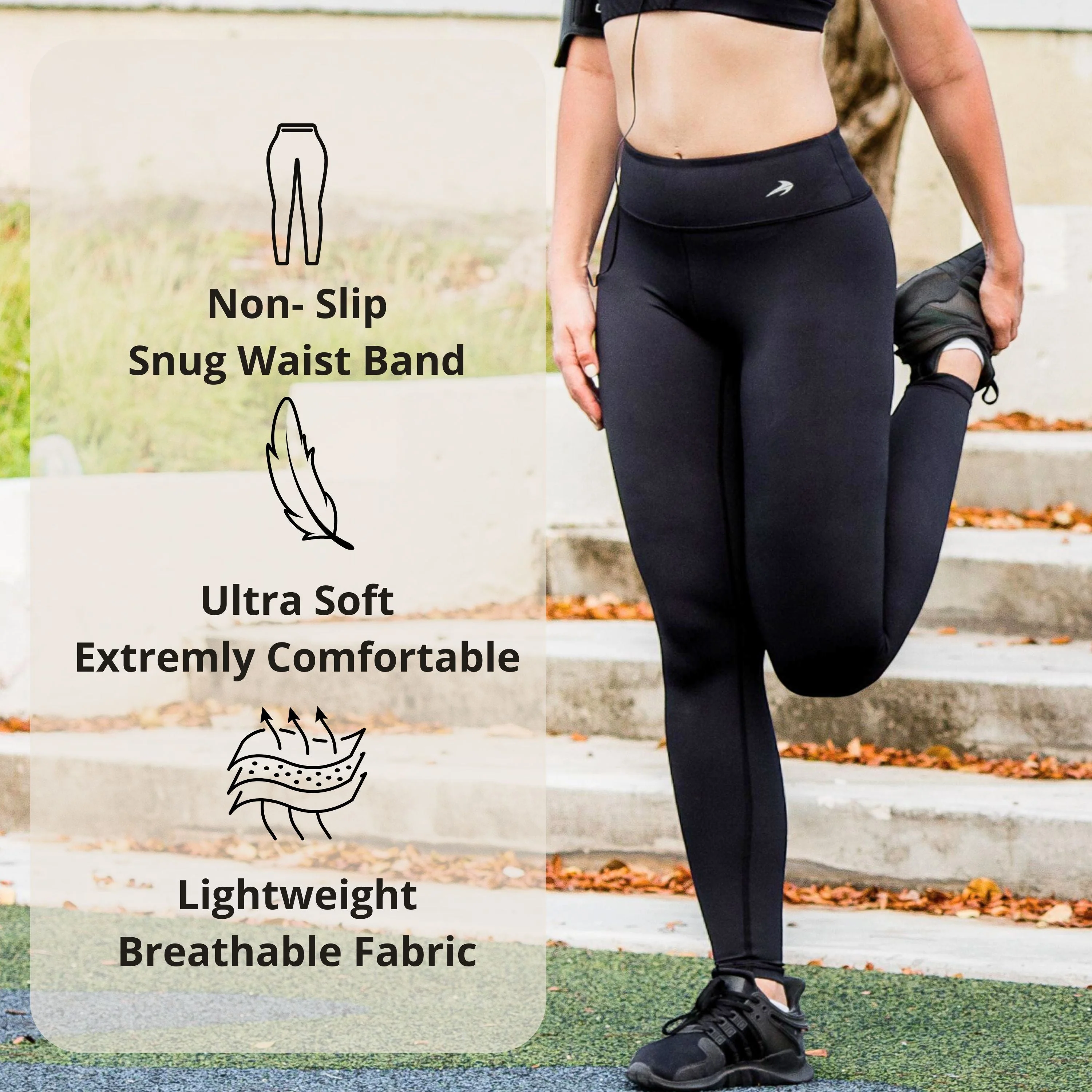 Women's Compression Leggings W/ Pockets - Camo Black - Image 4
