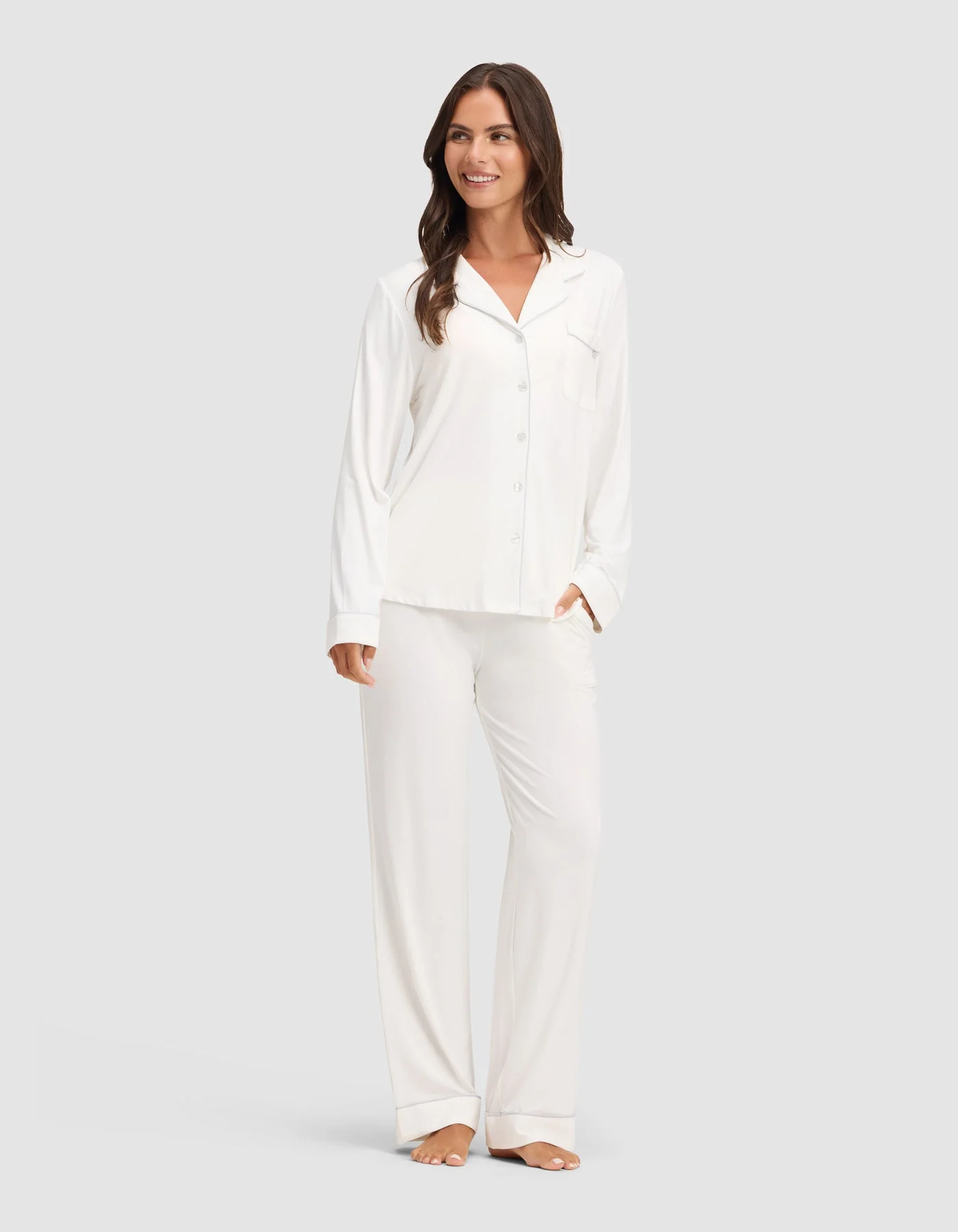 Women's Bamboo Stretch-Knit Long Sleeve Pajama Set - Image 39