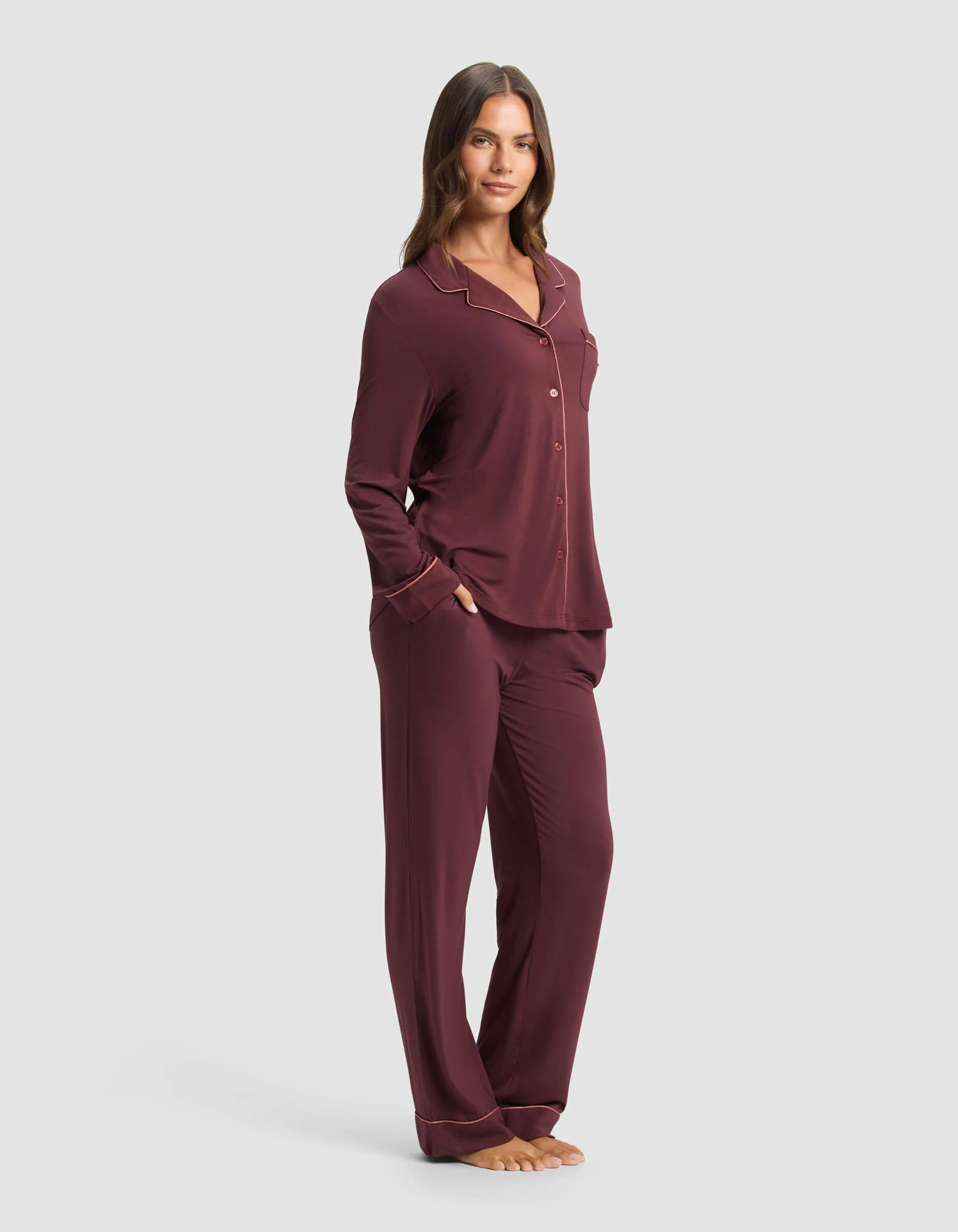 Women's Bamboo Stretch-Knit Long Sleeve Pajama Set - Image 46
