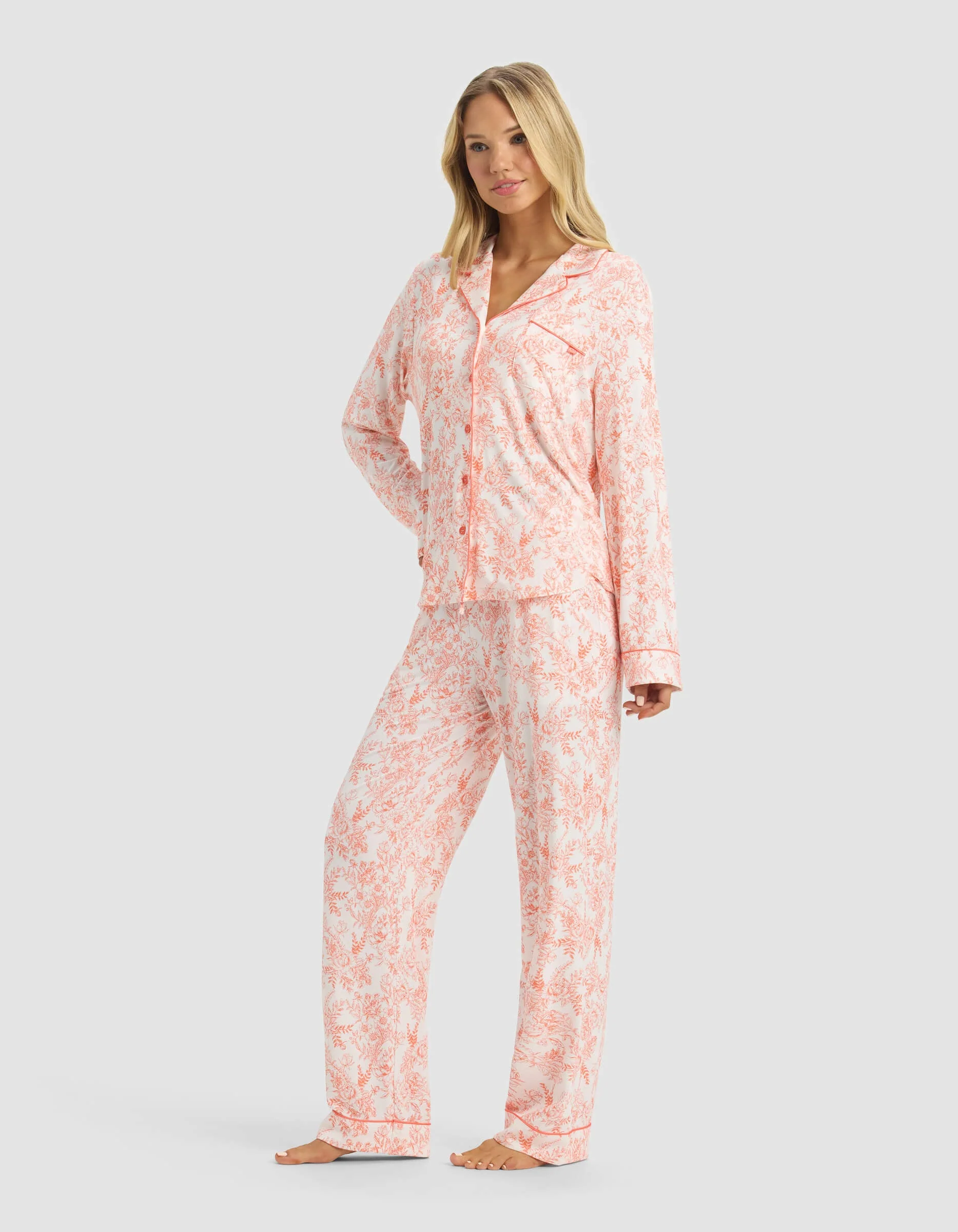 Women's Bamboo Stretch-Knit Long Sleeve Pajama Set - Image 6