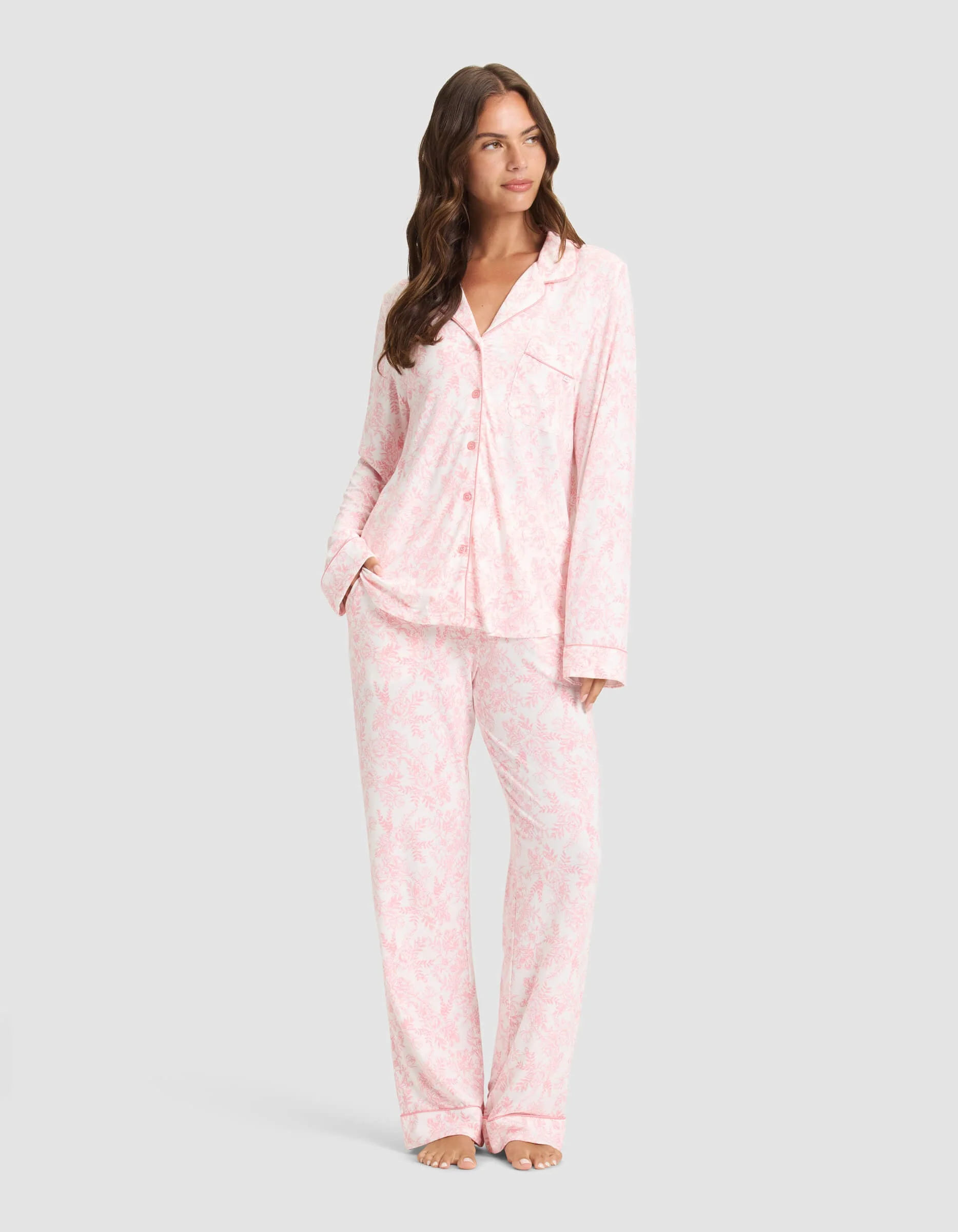 Women's Bamboo Stretch-Knit Long Sleeve Pajama Set - Image 73