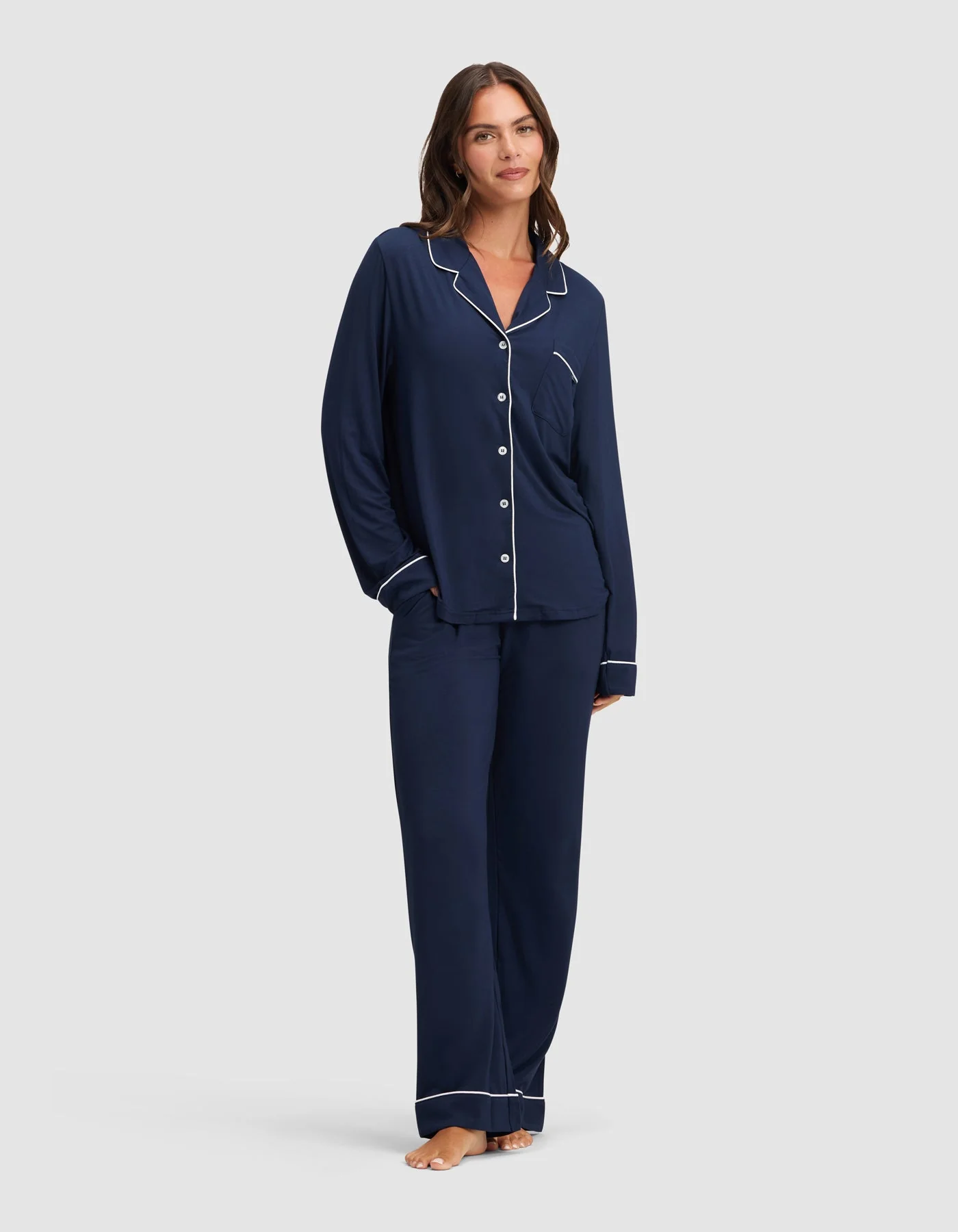 Women's Bamboo Stretch-Knit Long Sleeve Pajama Set - Image 9