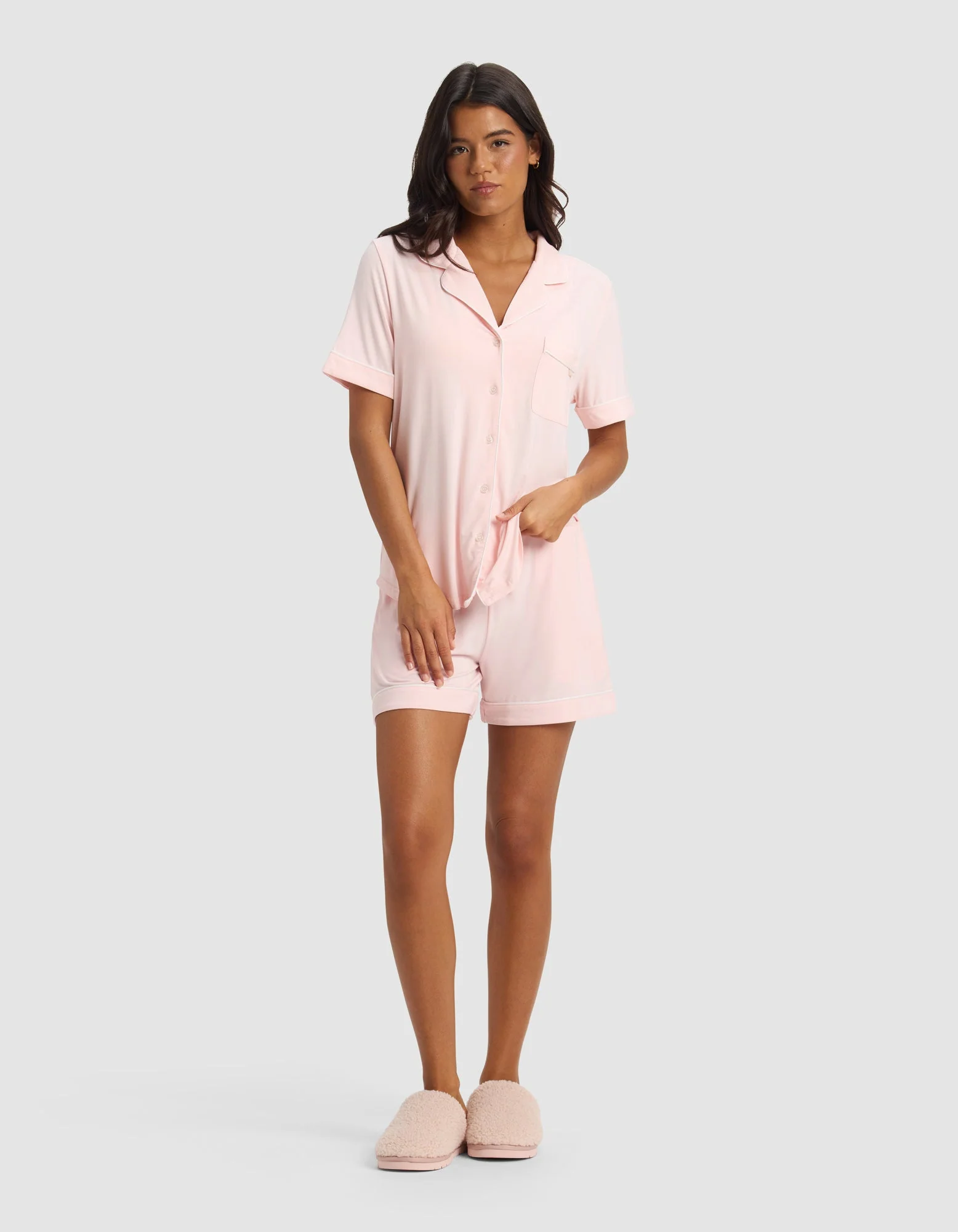 Women's Bamboo Stretch-Knit Short Sleeve Pajama Set - Image 12