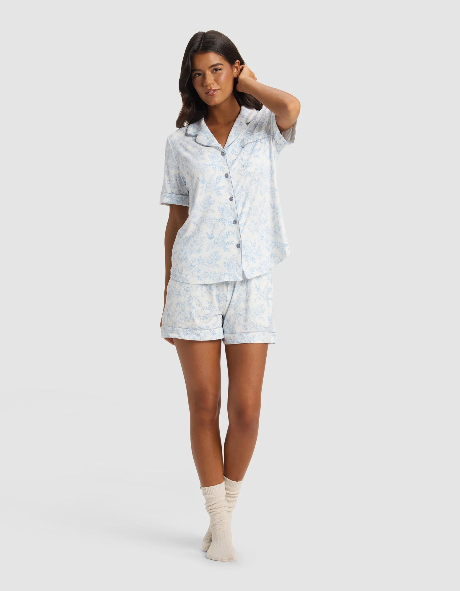 Women's Bamboo Stretch-Knit Short Sleeve Pajama Set - Image 60