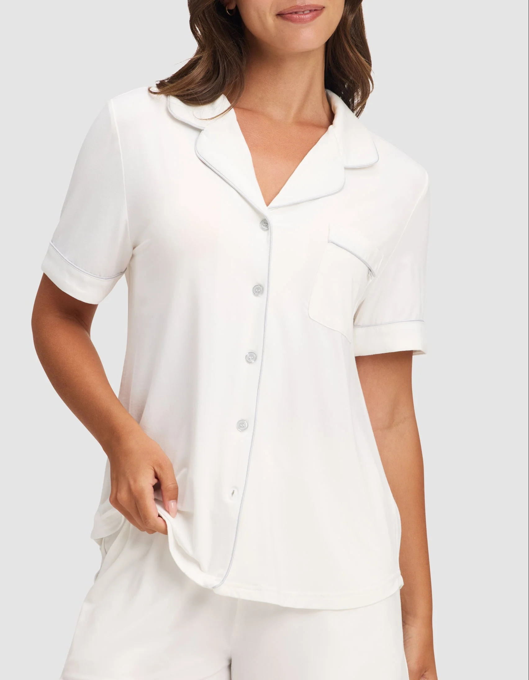 Women's Bamboo Stretch-Knit Short Sleeve & Pant Pajama Set - Image 23