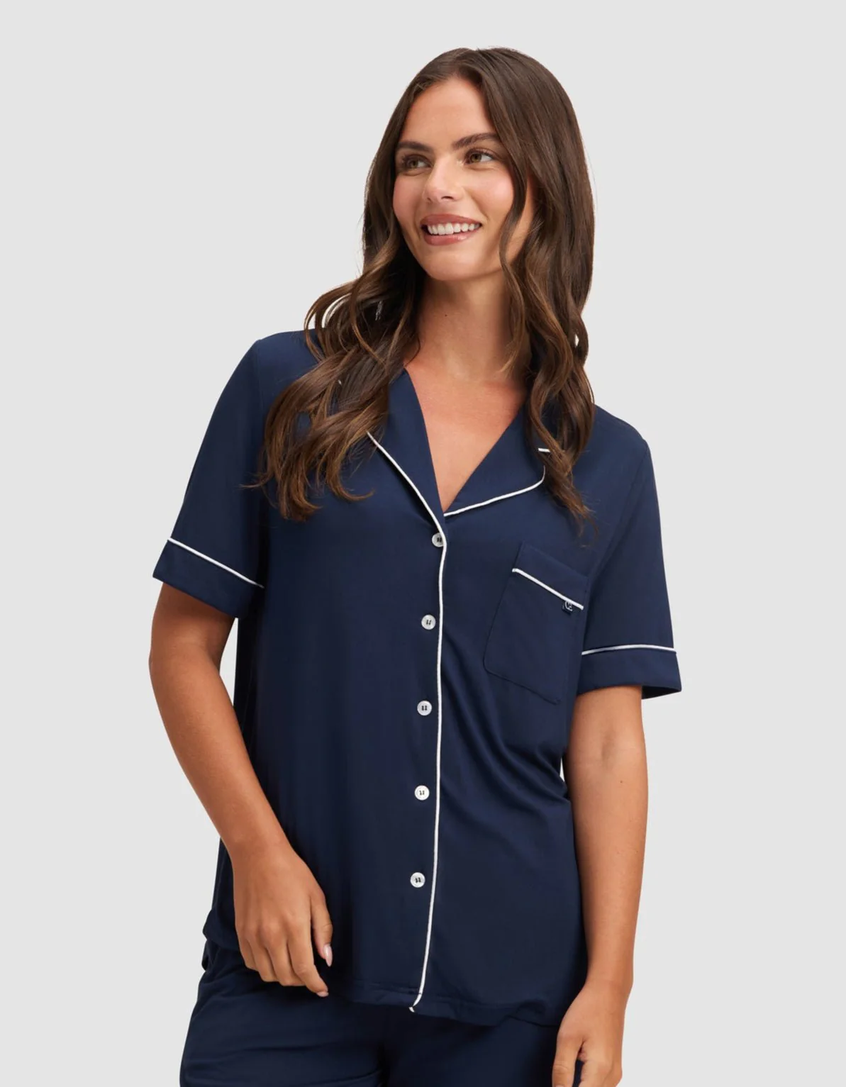 Women's Bamboo Stretch-Knit Short Sleeve & Pant Pajama Set - Image 49